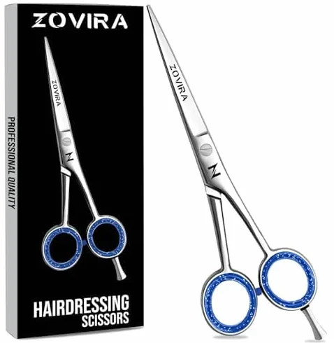 Zovira ciseaux de coiffure 6 pouces acier inoxydable professionnels