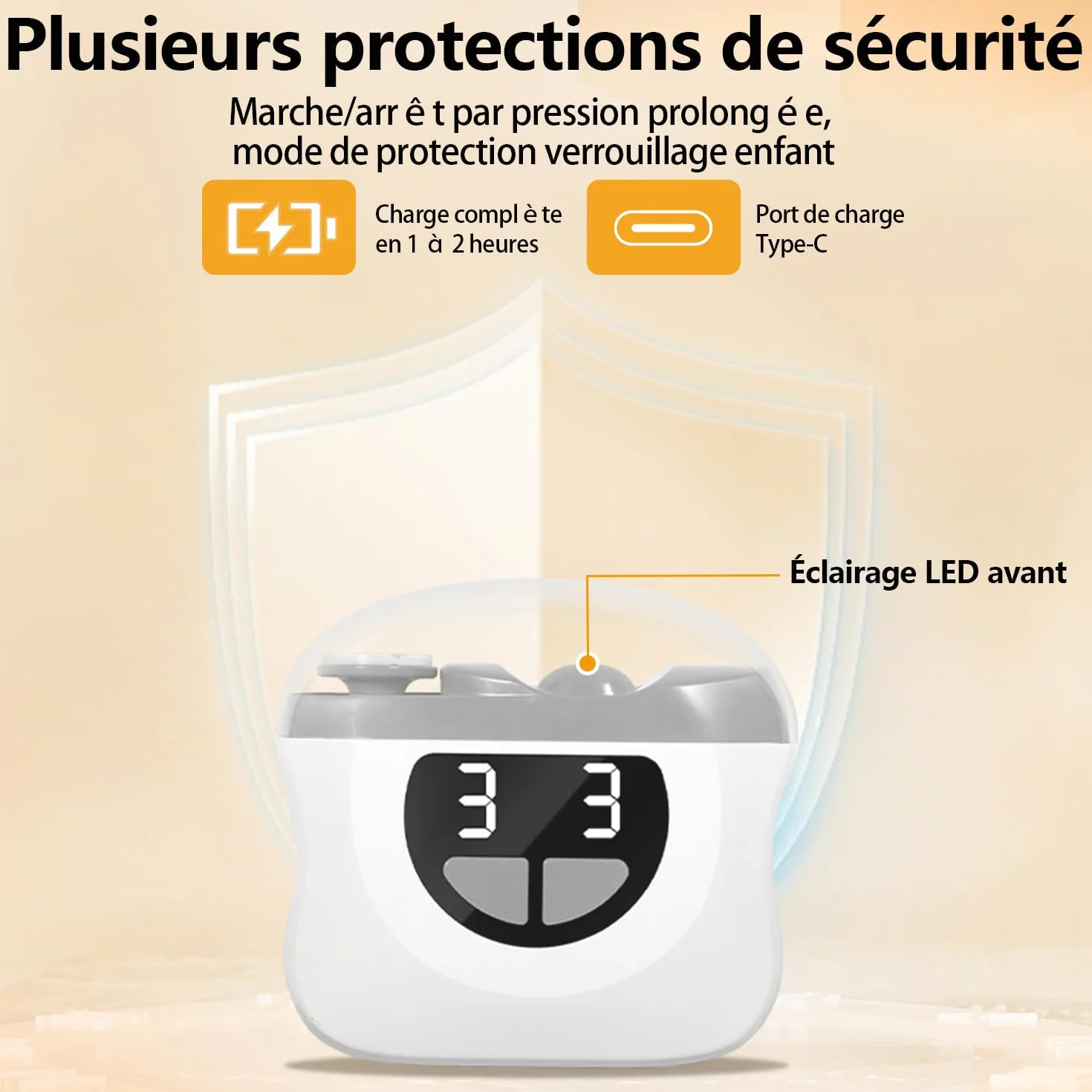Coupe Ongle Électrique Pied et Main, 3 en 1 Lime a Ongle Electrique et Polisseuse, Coupe-ongles automatique avec à lumière LED, 3 Vitesses Faible bruit, Pour Bébés, Adultes, Personnes Âgées - Gris