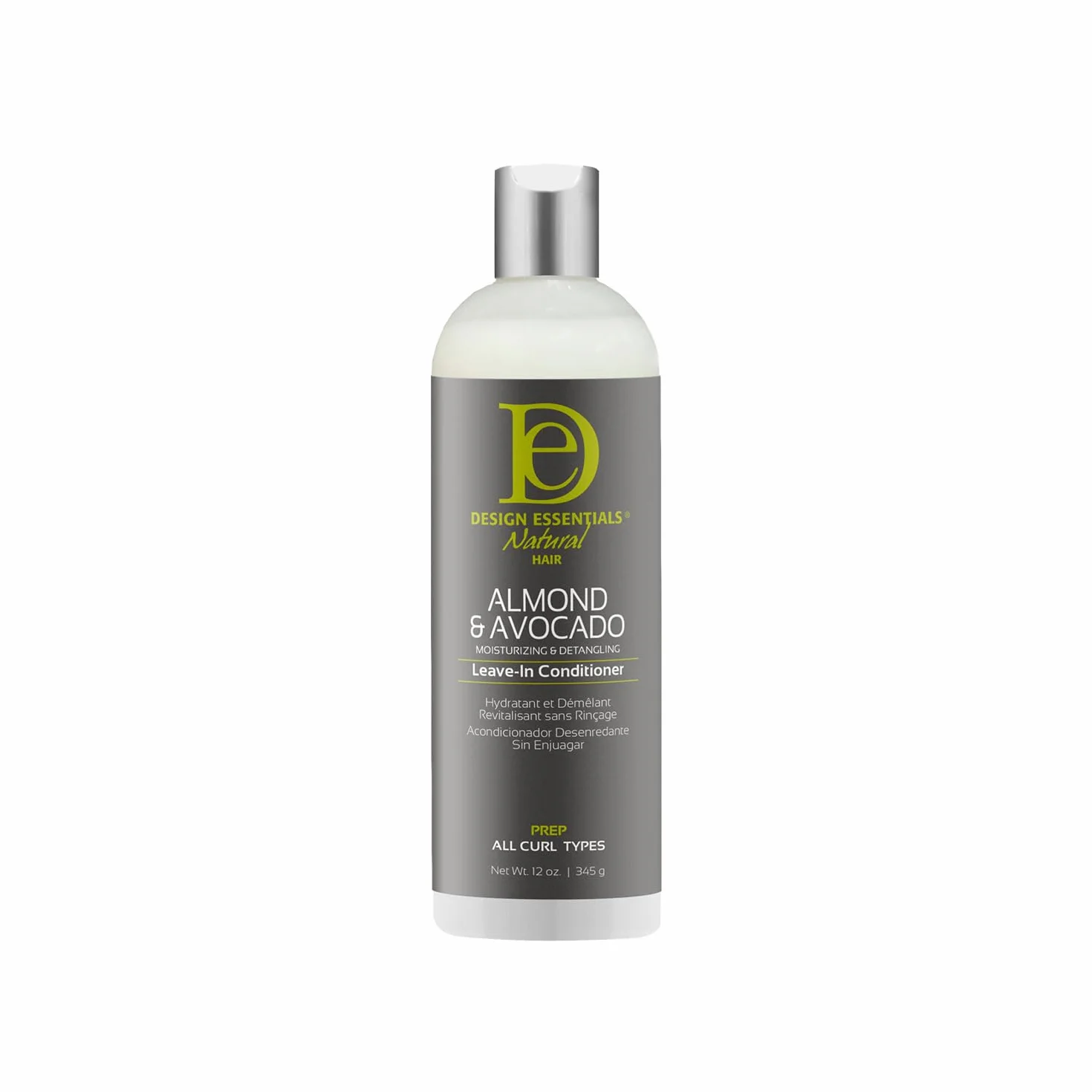 Design Essentials Après-shampoing sans rinçage hydratant et démêlant naturel aux amandes et à l'avocat, 355 ml