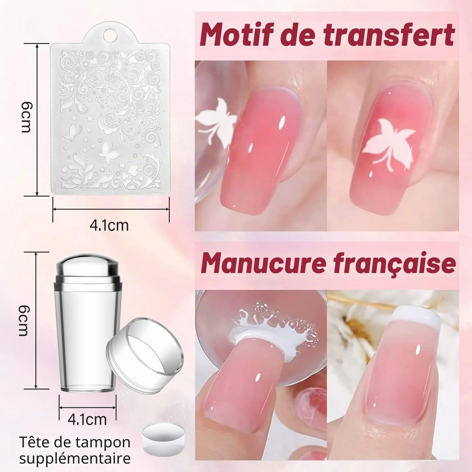 Biutee Set de Stamping Nail Art Kit d'estampage d'ongles 15 pièces modèles d'art d'ongle avec motifs d'animaux, de feuilles et de fleurs 1 Tampon 2 Grattoir 1 Paquet de Cartes