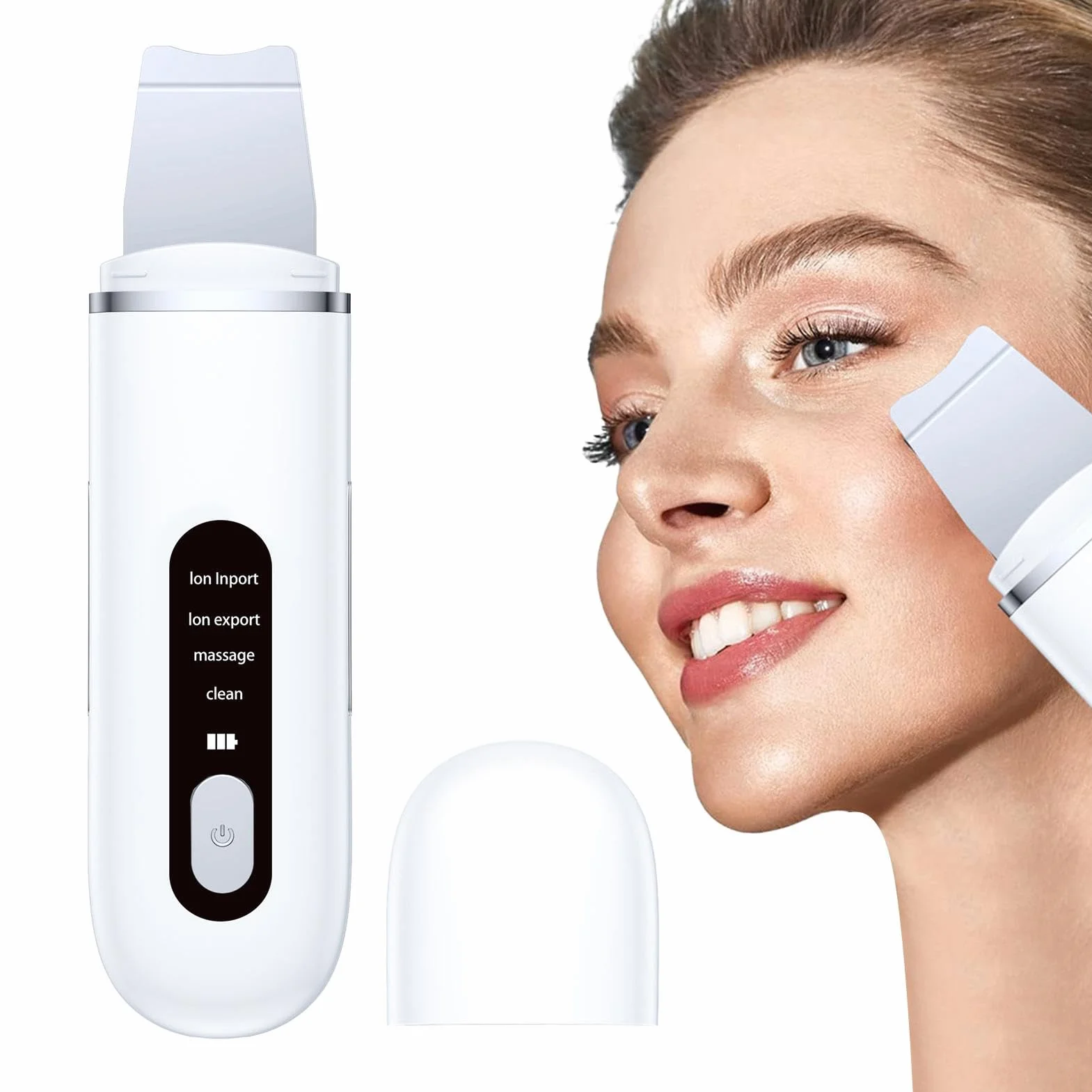 Épurateur de peau ultrasonique, épurateur pores - Spatule de peau ultrasonique portable | de pores faciaux, instrument de beauté, dissolvant de point noir, outil de nettoyant de pores pour re