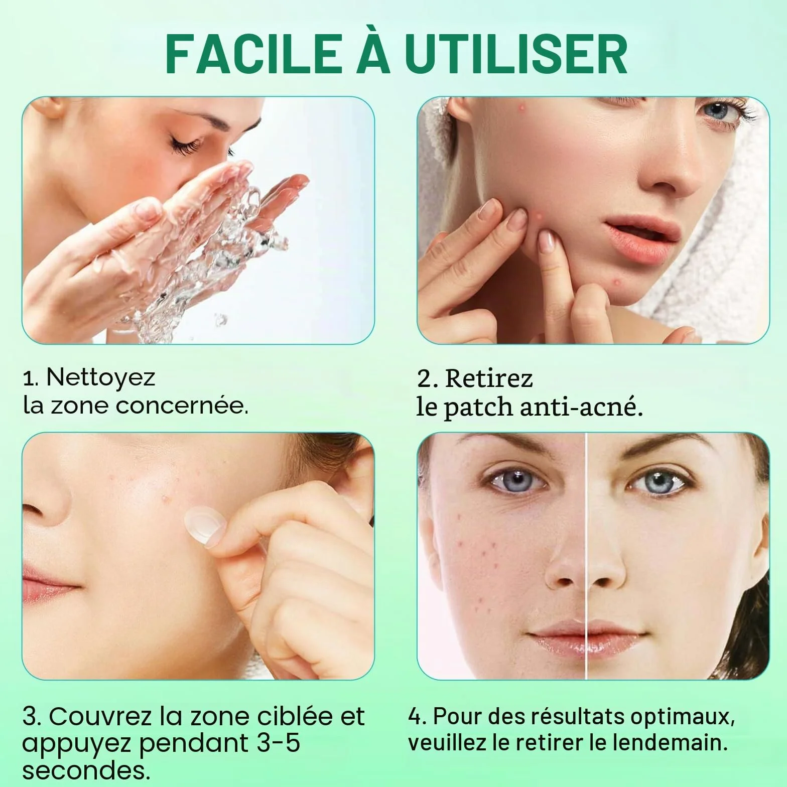 Patch Bouton Hydrocolloïdal Puissant 2 en 1 Point Noir Invisible Imperméable Respirant Acné Visage (264PCS)