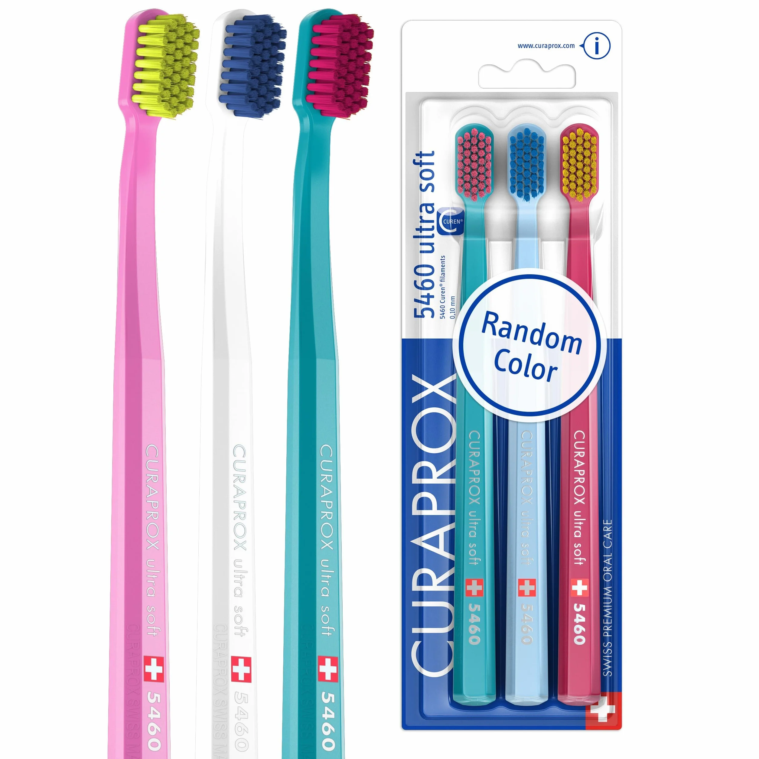 Curaprox CS 5460 Brosse à dents Ultra-Douce Soin des Gencives Poils Curen Ultra Doux Fabriqué en Suisse