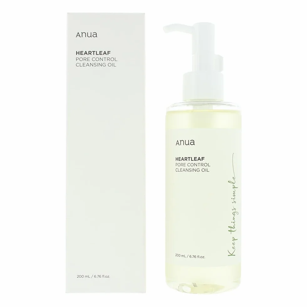 ANUA Heartleaf Huile nettoyante pour le contrôle des pores Nettoyant coréen pour le visage, Élimination quotidienne des points noirs 6,76 fl oz (200 ml)