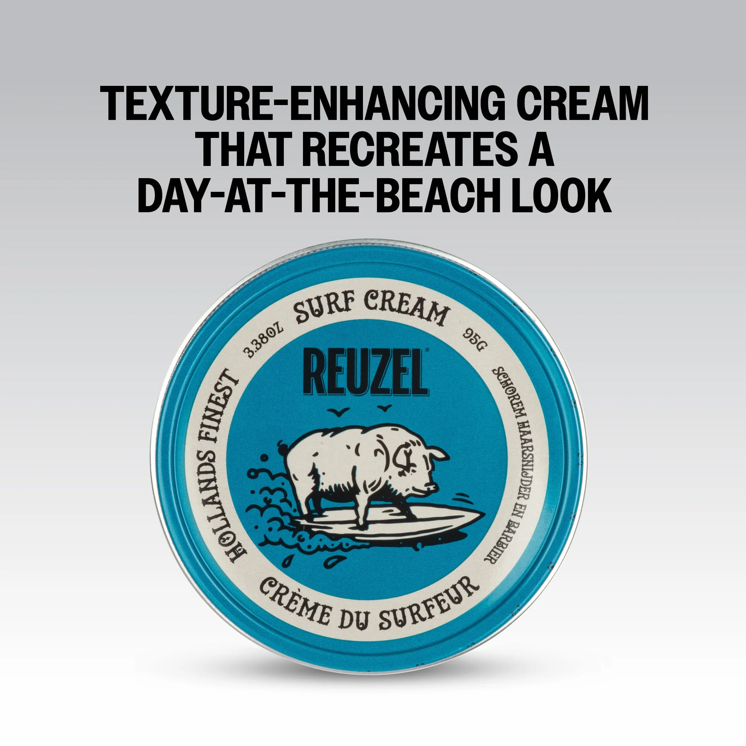 Reuzel Crème Surf, Pommade Crème Mate Pour Hommes, Crème Coiffante Flexible Tenue Légère 3,38 oz/95 g