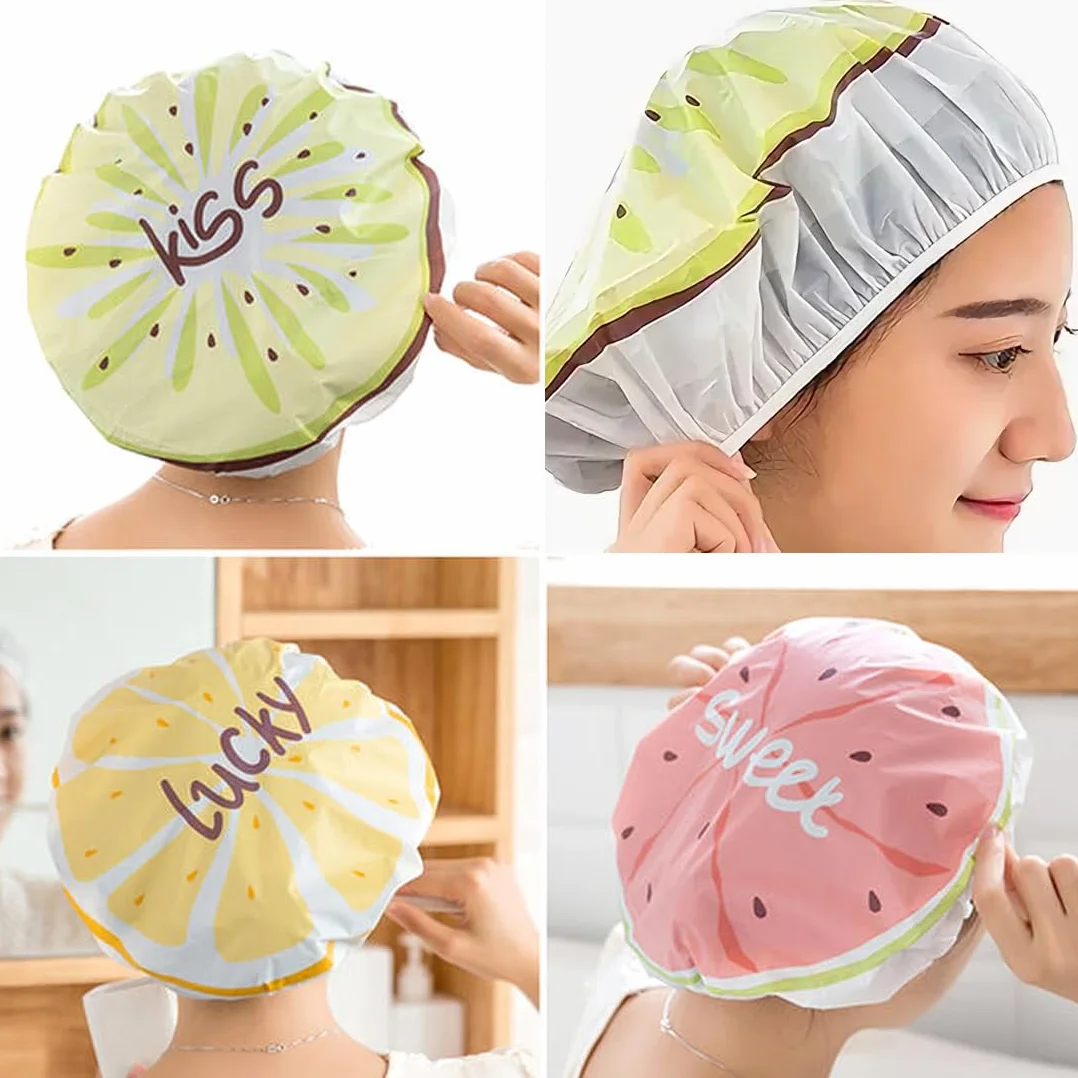 Bonnets de Douche Enfant 5 Pièces Cap Étanche Réutilisables Salons de Douche