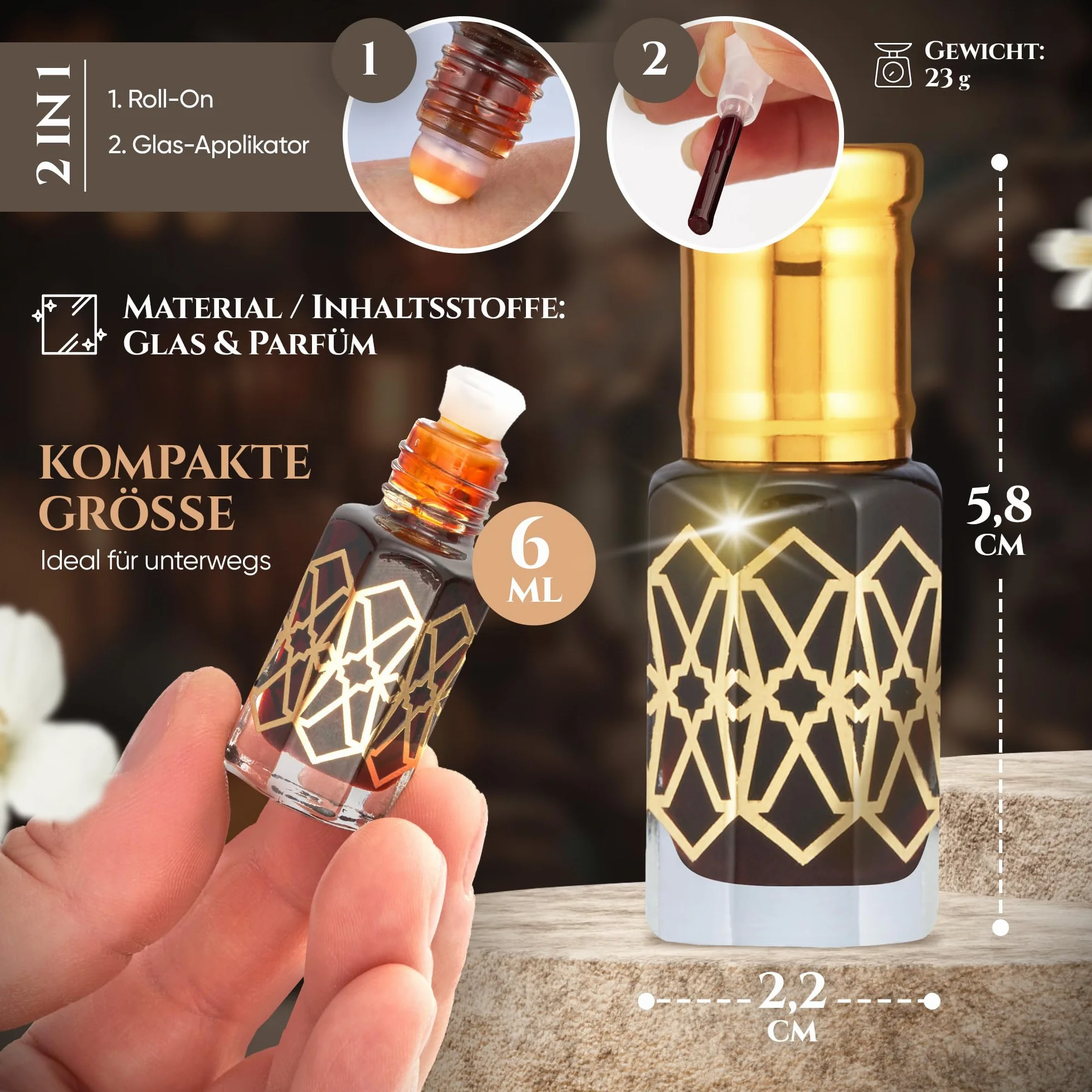 El-Musc Huile de parfum musc noir 6 ml - Parfum Black Musk Misk pour homme et femme