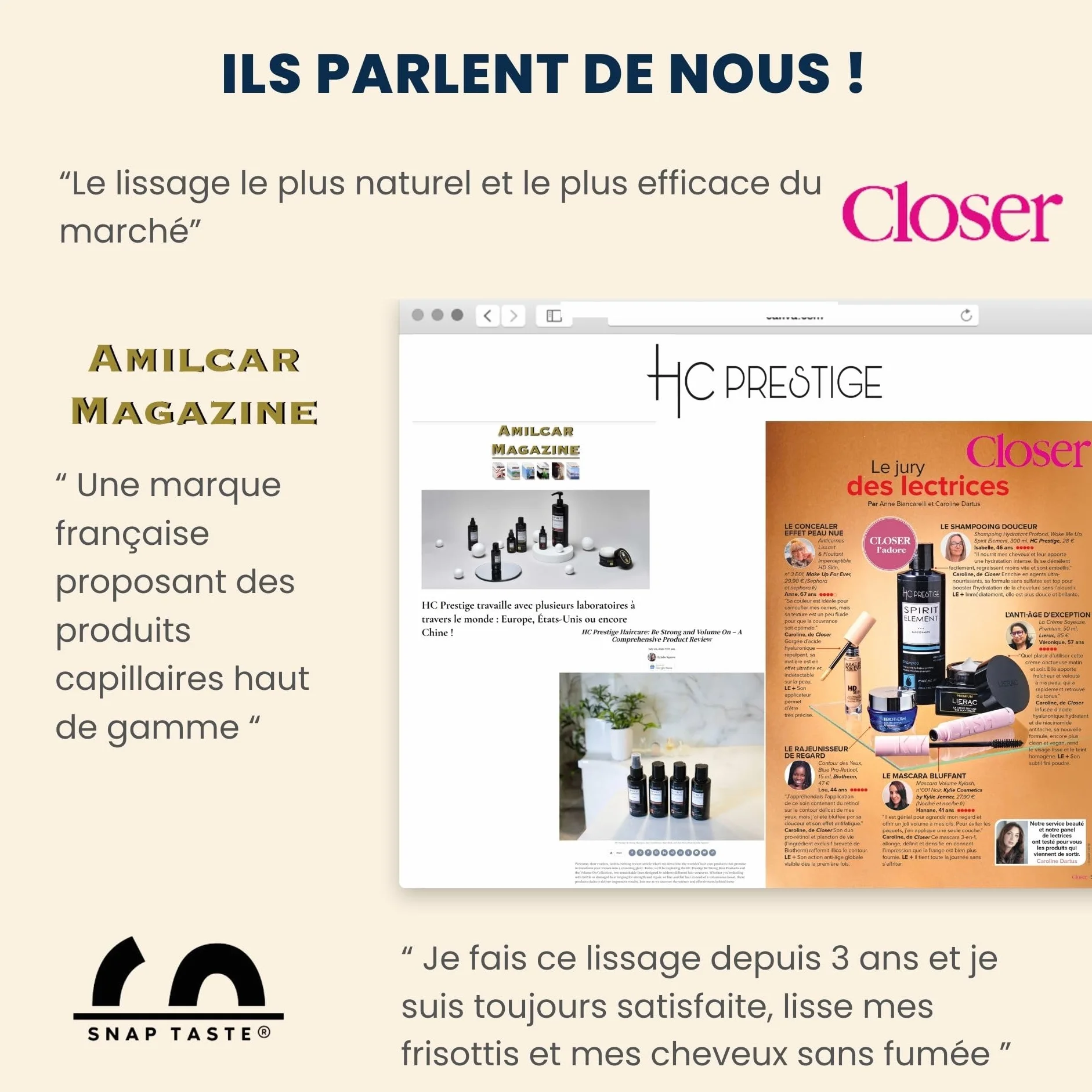 HC Prestige Kit Laminoplastie Oh My Sleek Lissage Pro Sans Fumée 4x100ml Kératine, Collagène, Protéines de Soie Sans Formol ni Acide Thio Made in France