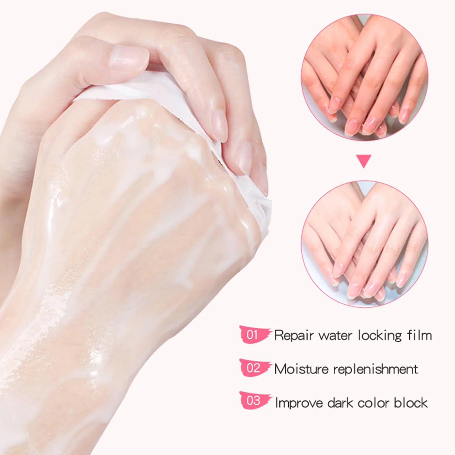 Masque éclaircissant et adoucissant pour les mains, Gants hydratants, Soin nourrissant exfoliant régénérant 5 Pack