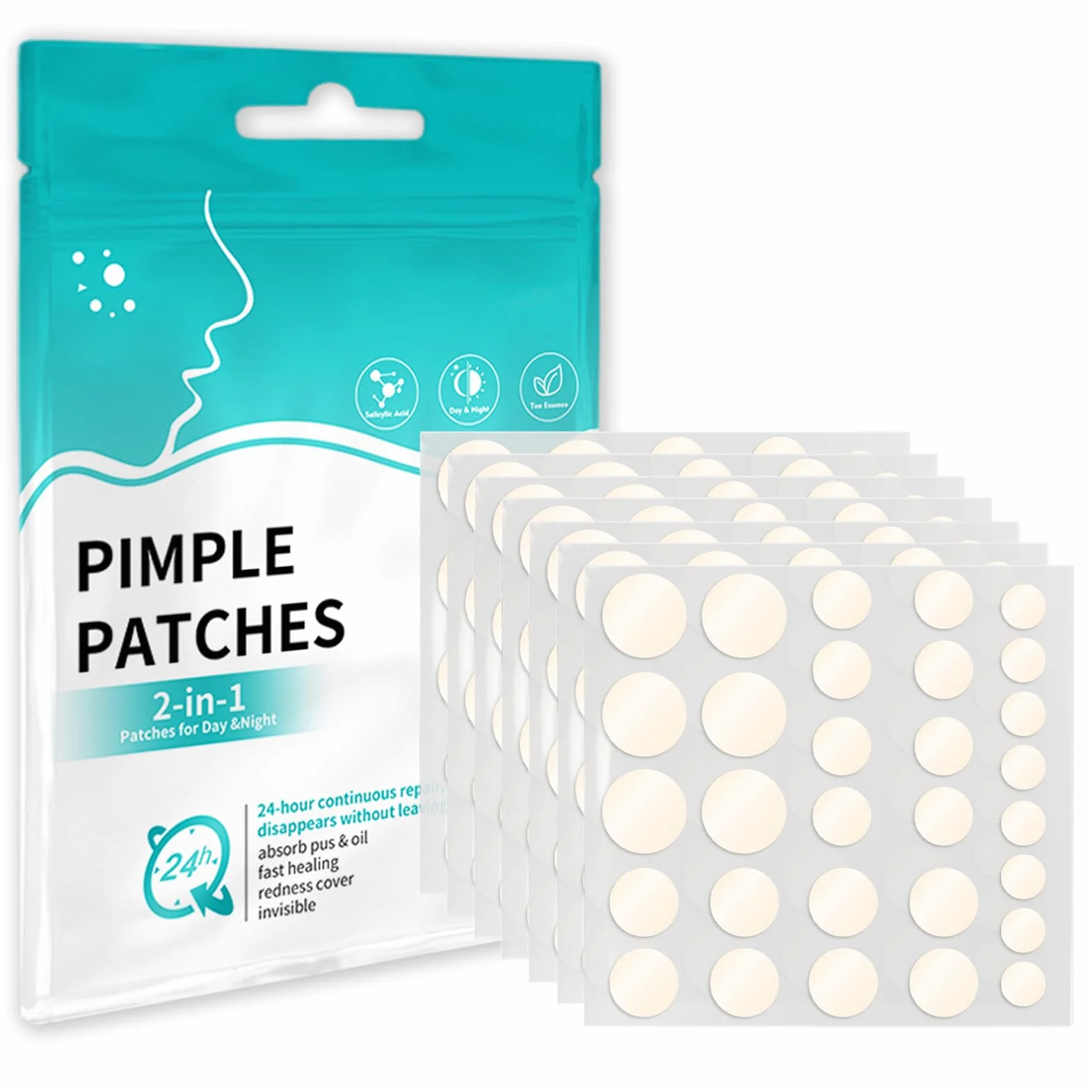 Pimple Patches Invisibles Imperméables à l'Huile de Tea Tree et Acide Salicylique Anti-Bouton
