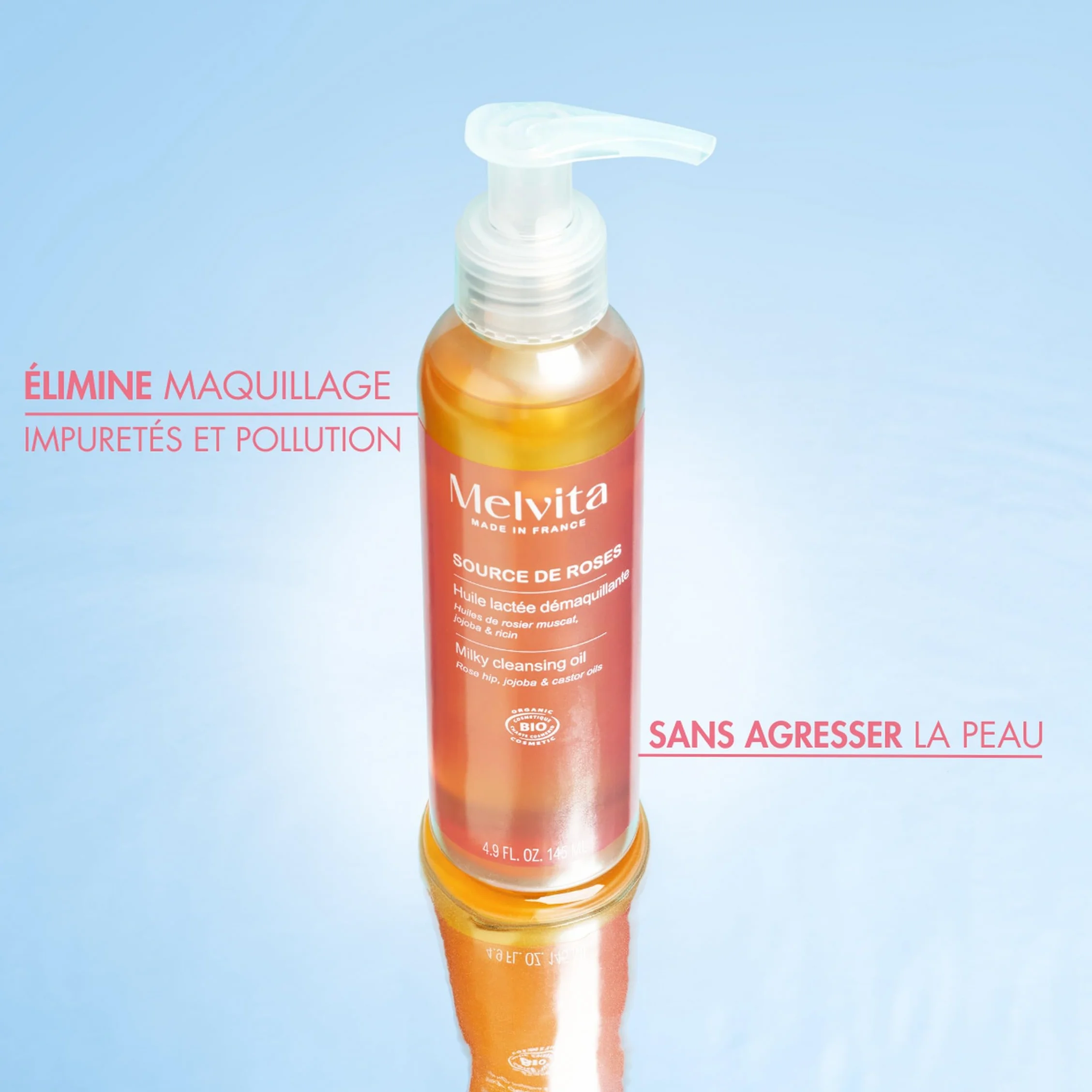 Melvita Huile Démaquillante Source de Roses 145 ml