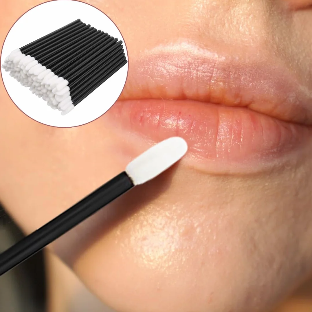 Pinceaux Lèvre Jetables 50 Pièces, Applicateur Rouge à Lèvre Jetable, Kit Maquillage Multifonctionnel