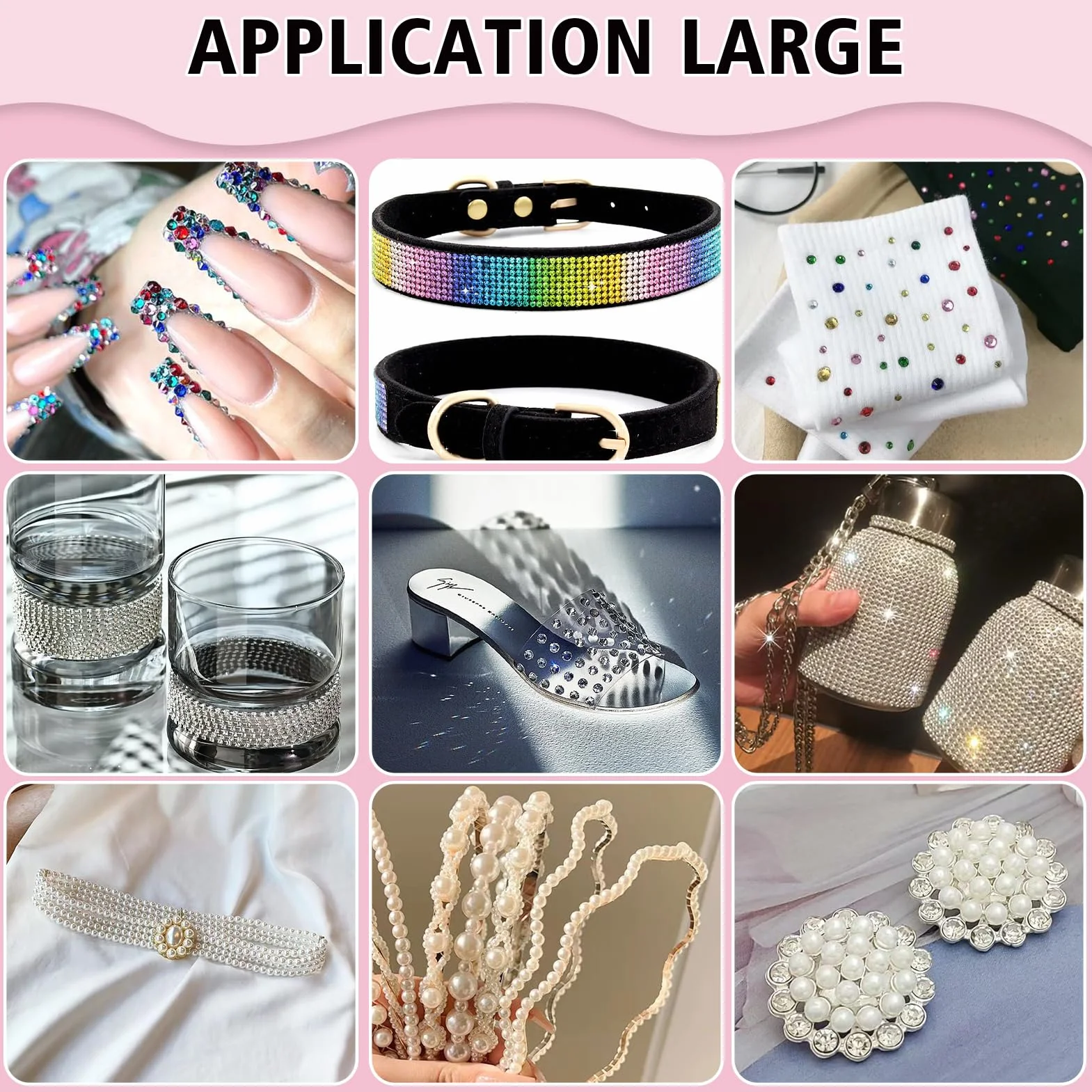 7159pcs visage gemme yeux bijoux strass couleur dos plat perles blanches beiges avec pinces maquillage manucure