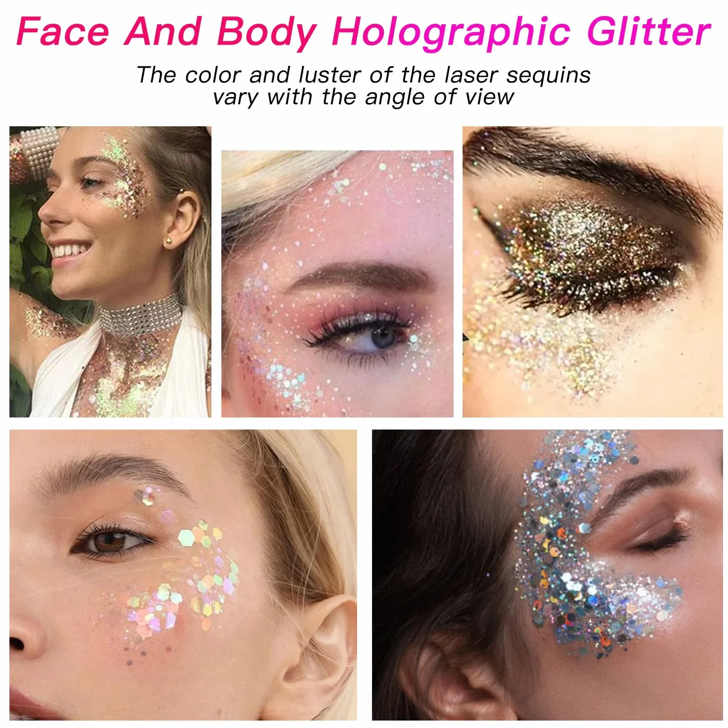 Nuangoo Poudre Brillante 32 Couleurs Paillettes Fines pour Art & Craft, Nail Art, Maquillage