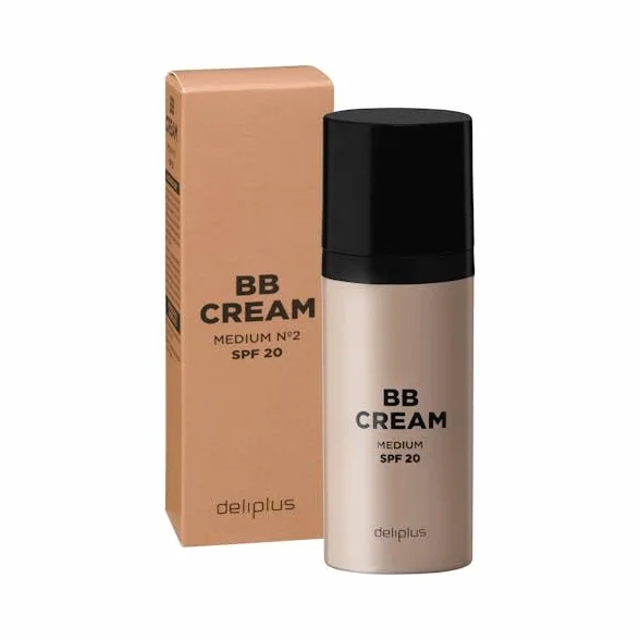 BB Cream Deliplus Factor Crème solaire FPS 20 [couleur 02 moyenne] [Flacon 50 ml] Une couleur, hydratation et protection solaire