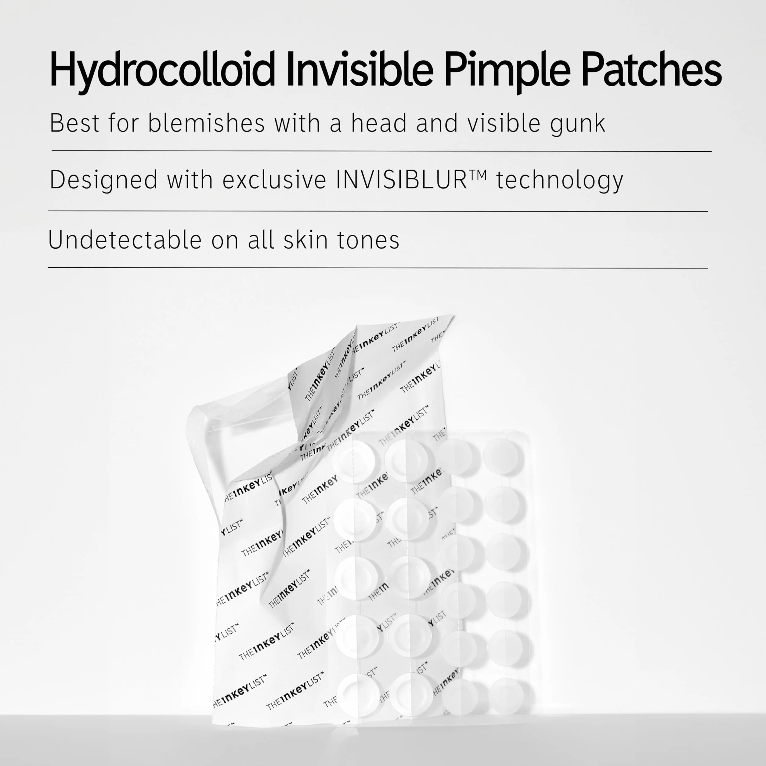 The INKEY list Patchs Hydrocolloïdes Invisibles Anti-Acné Jour/Nuit avec Acide Salicylique