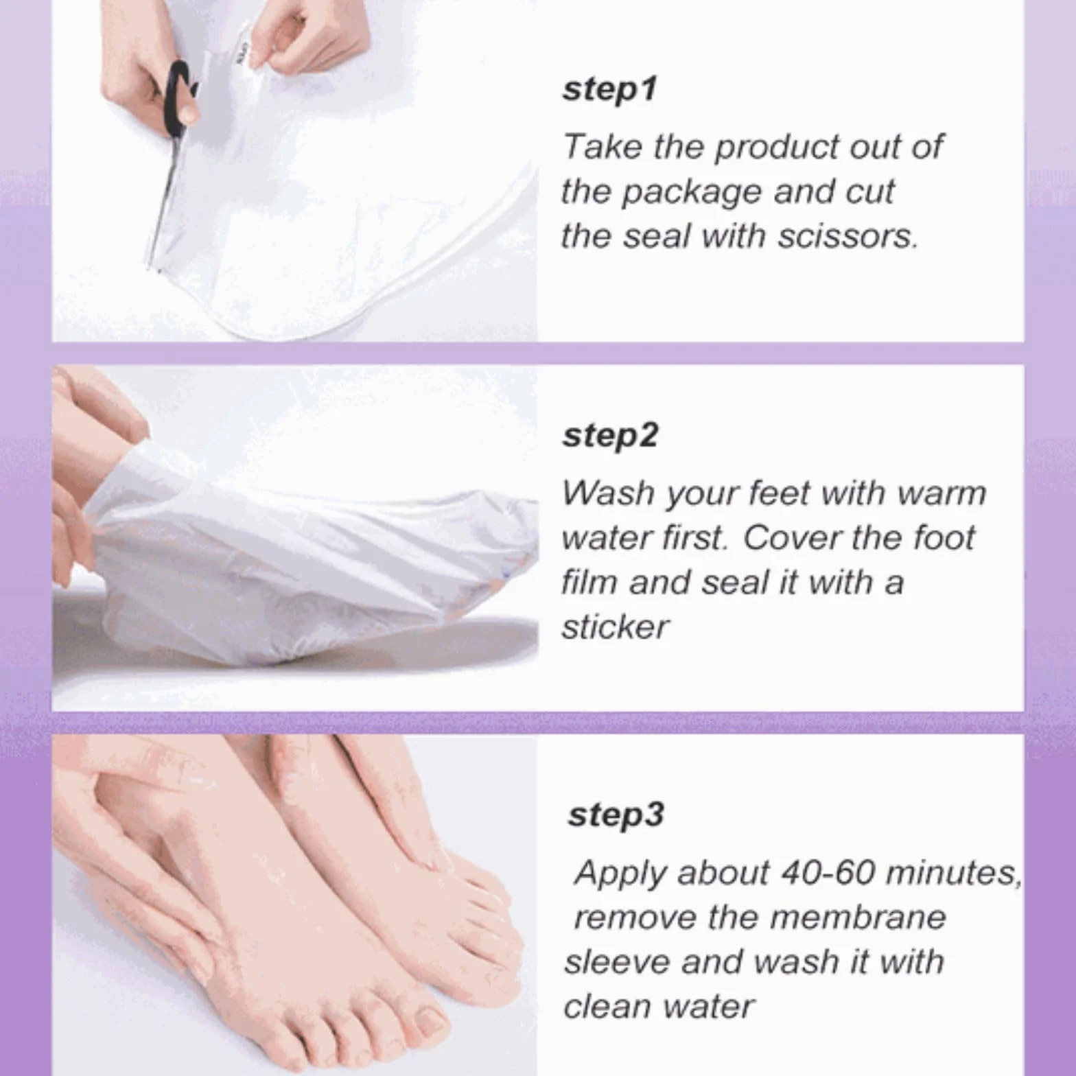 Joyeee Masque Peeling Pieds Exfoliant Nourrissant Chaussettes Soin Pieds Lavande