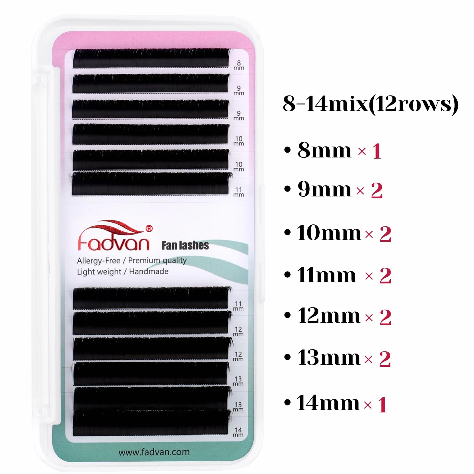 FADVAN Extension Cils Easy Fan 0.07D Curl 8-14mm Mixte Soie Volume Russe 2D~20D Faux Cils Professionnel