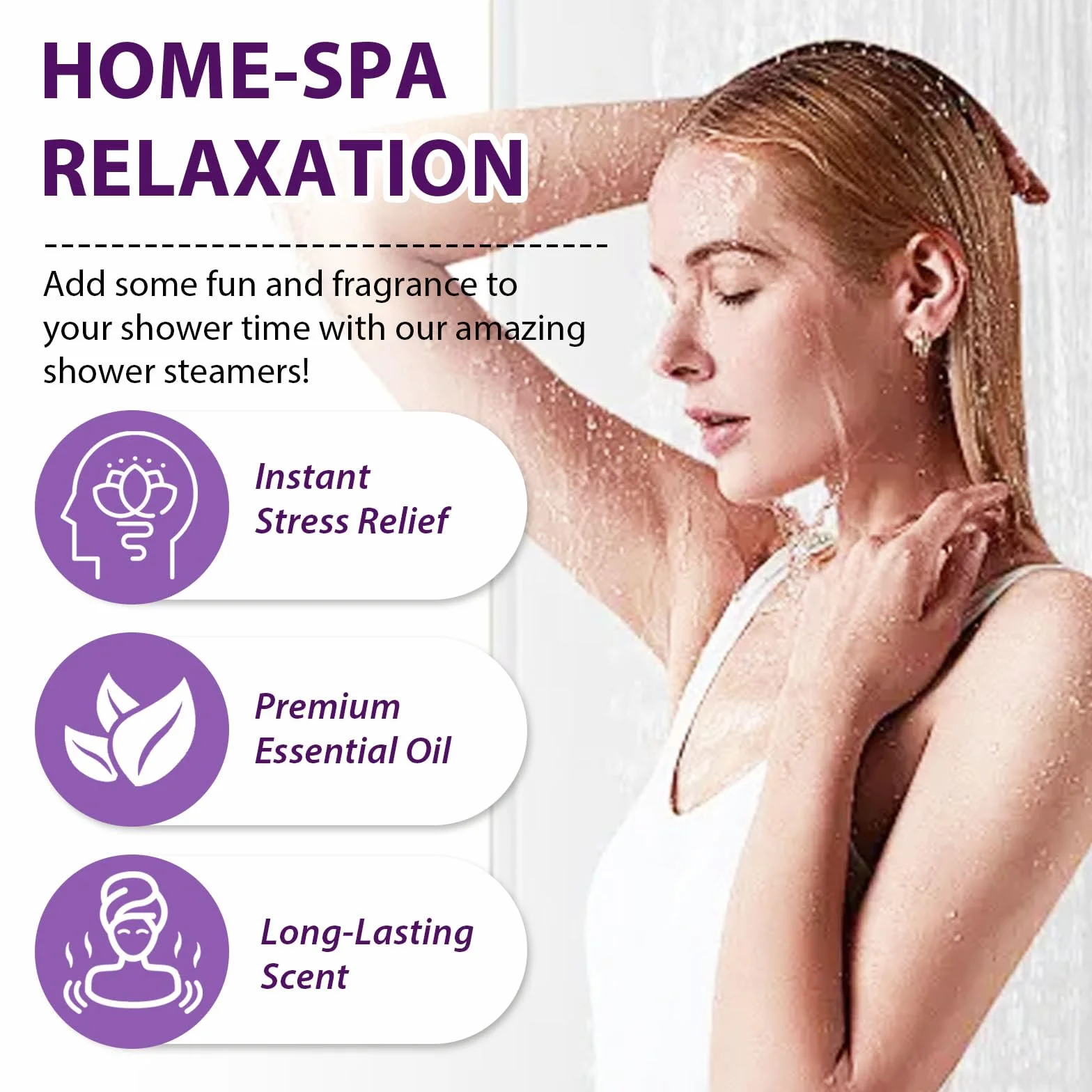 Set de vapeurs de douche d'aromathérapie 8 comprimés huiles essentielles premium soulagement du stress relaxation