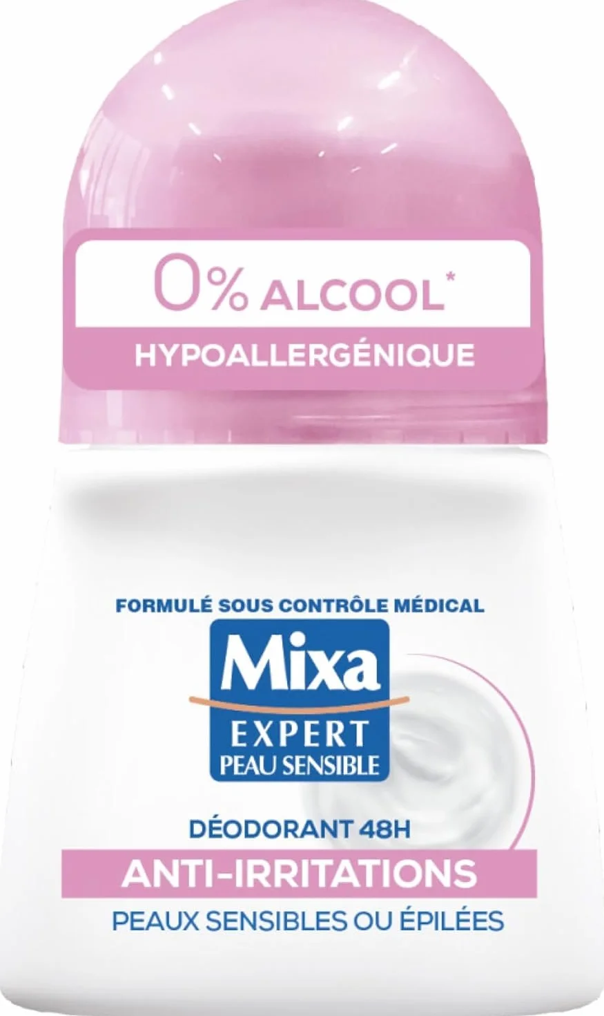 Mixa Déodorant Bille 48h Anti-Irritations 0% alcool Hypoallergénique Aisselles Sensibles