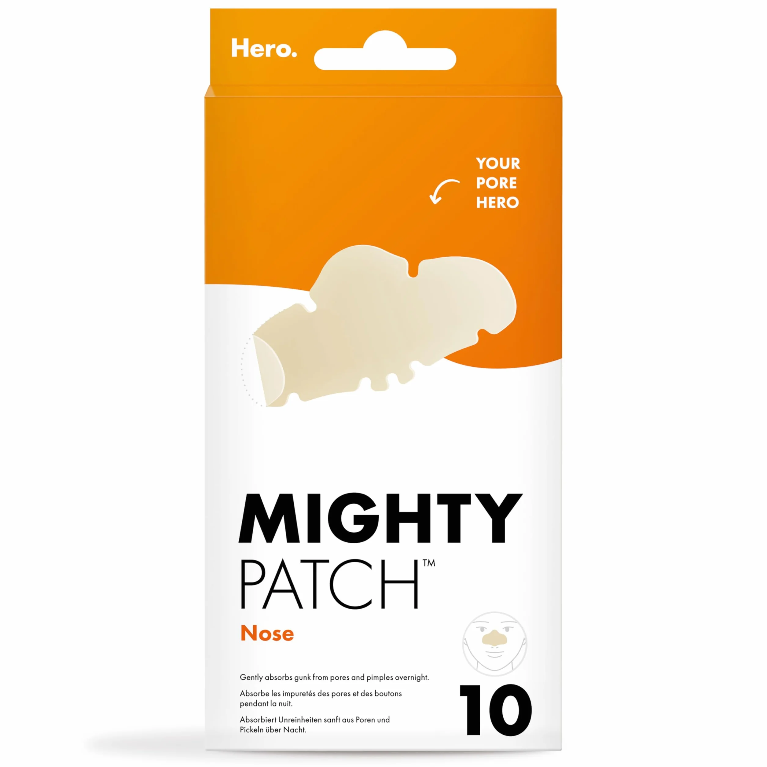 Hero Mighty Patch Nose: Patch anti-acné Hydrocolloïde 10 pièces