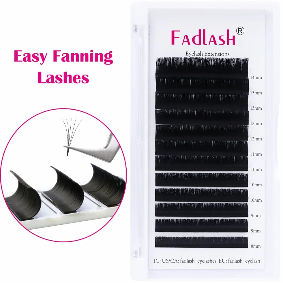 FADLASH Extension Cils Soie Volume Russe 0.07-CC Curl 8-14mm Easy Fanning