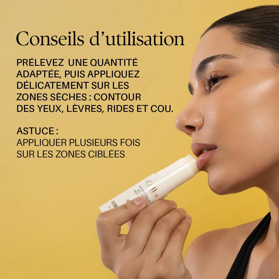 d'Alba Double Sérum à la Truffe Blanche Italienne Multi-Baume Tout-en-Un Soin de la Peau Végétalien Traitement 3-en-1 Baume des Yeux en Stick Soin Coréen
