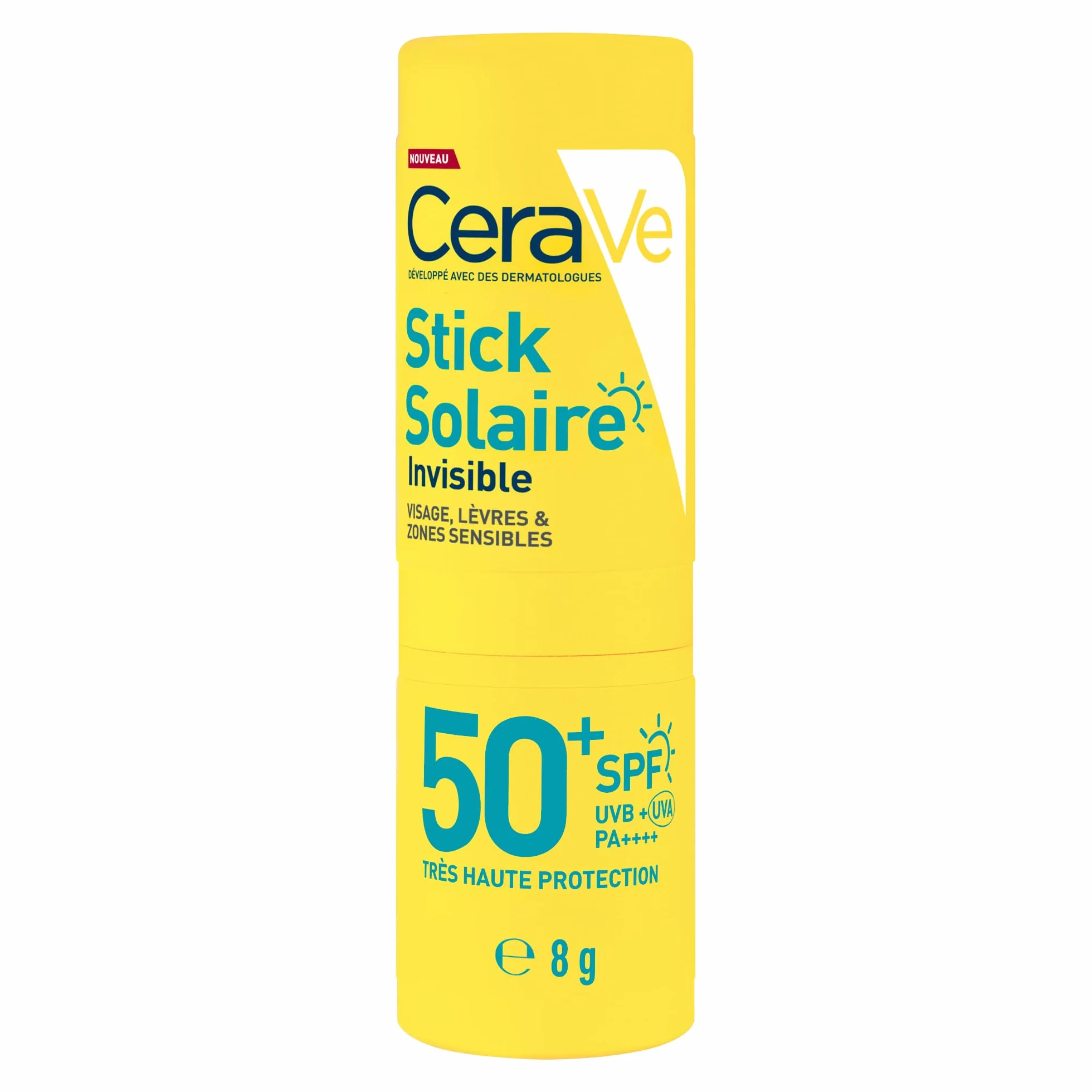 CeraVe Stick Solaire Invisible SPF 50+ Visage 3 Céramides Hypoallergénique