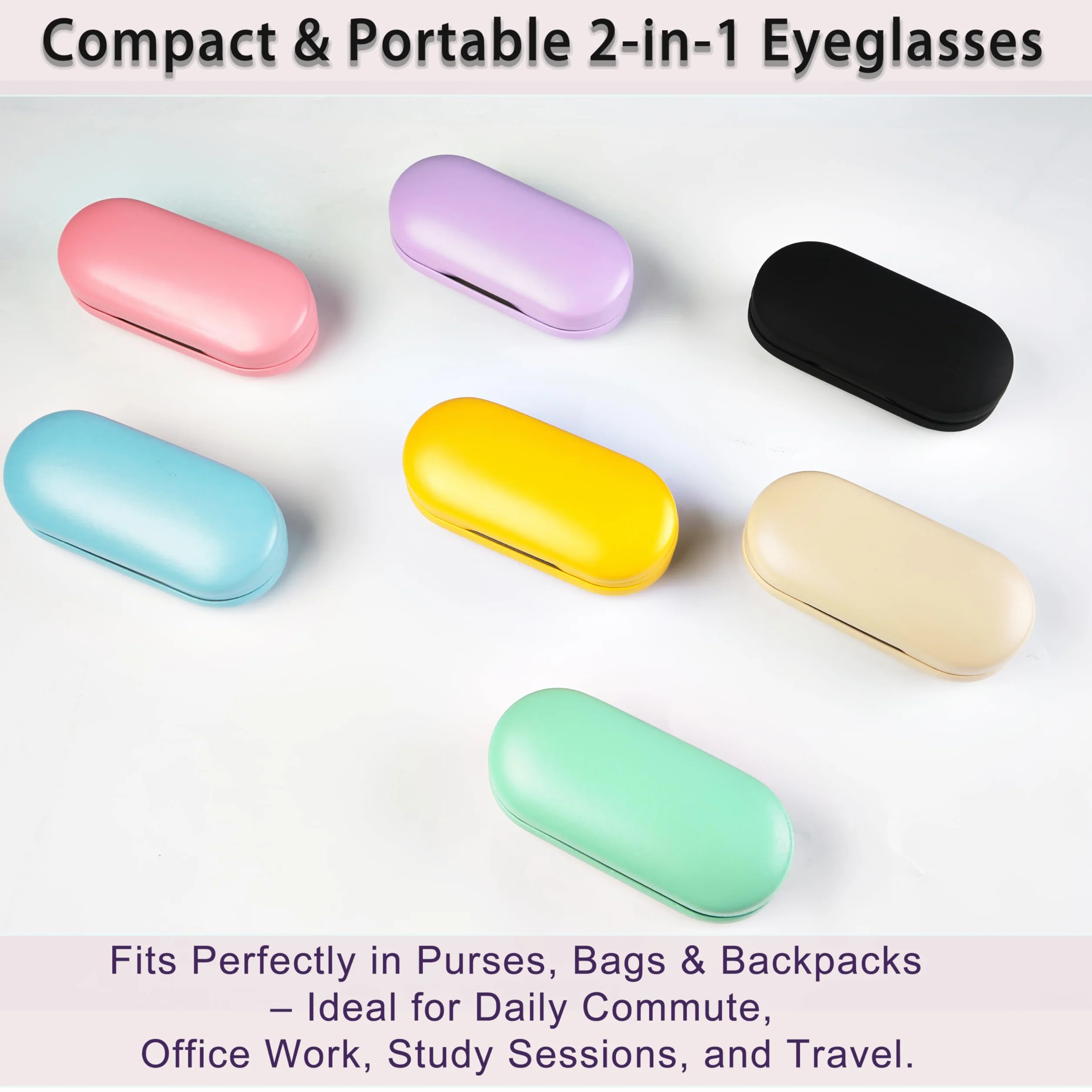 Étui à lunettes 2 en 1 portable double face multifonction avec outil