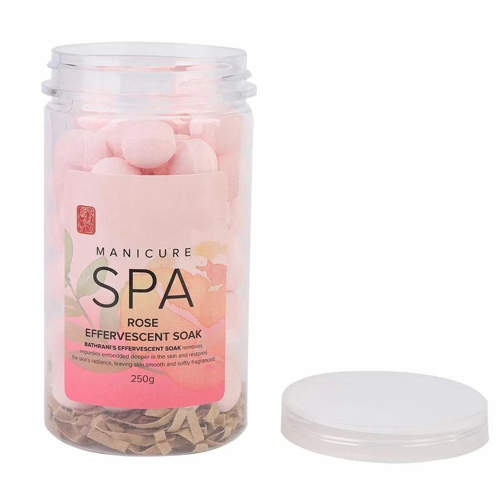 Balle absorbante effervescente manucure SPA pour enlever cuticules et peau morte hydratante rose