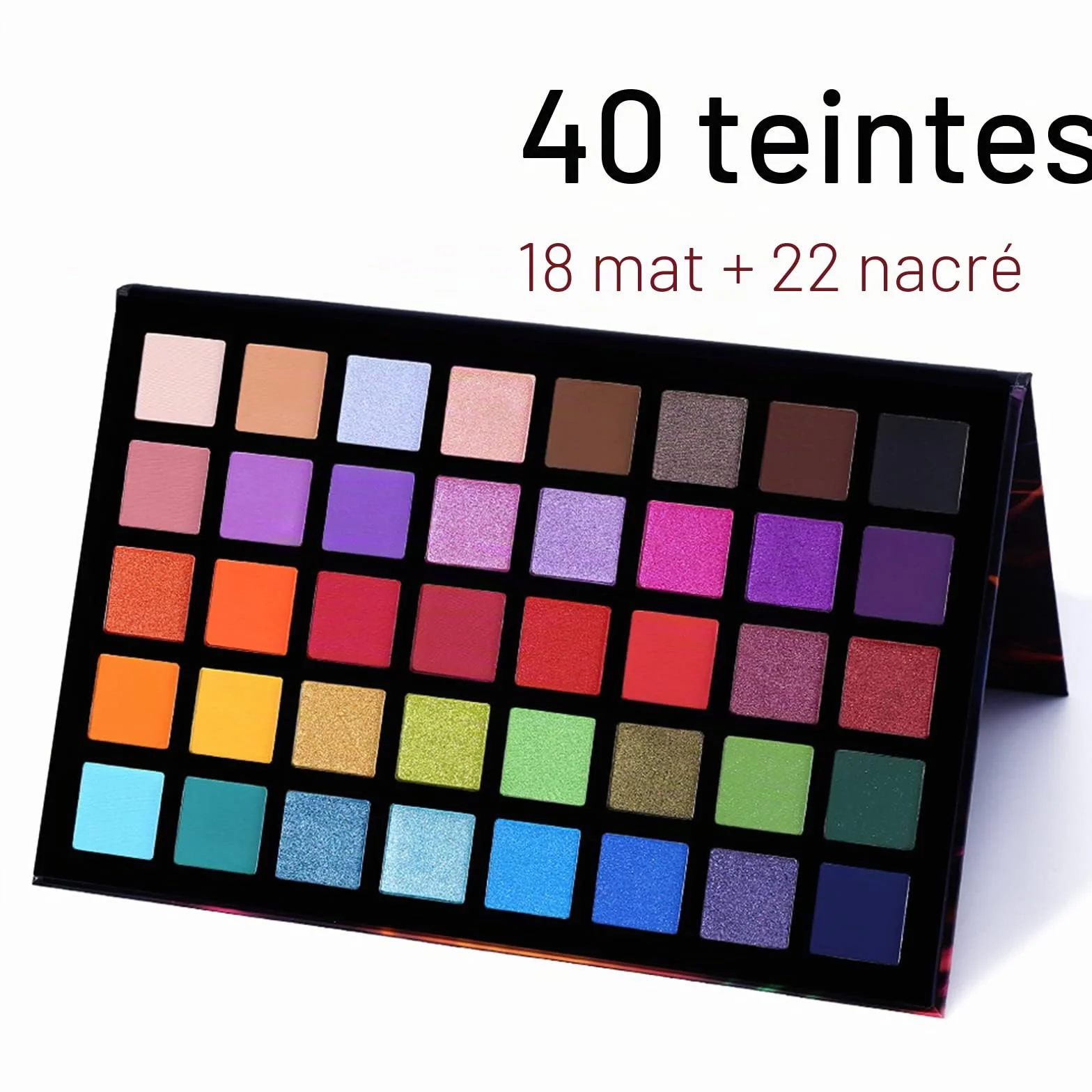 UCANBE Fards à Paupières 40 Couleurs Imperméable - Fard à Paupières Longue Durée - Palettes de Maquillage Shimmer Matte Hautement Pigmentées