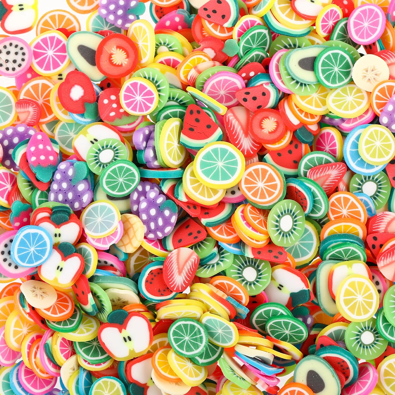 Lot de 6000 tranches de fruits 3D en argile polymère pour nail art, résine et décorations d'ongles