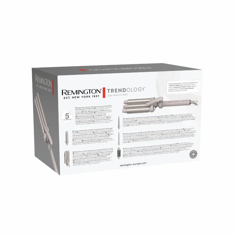 Remington Boucleur à cheveux 5en1 CI41MS5E51 écran LED 130°C-210°C 3 accessoires 13-33mm