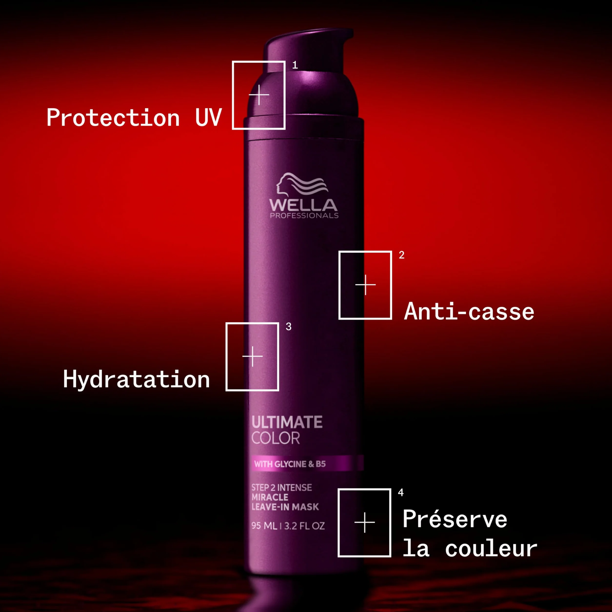 Wella Professionals ULTIMATE COLOR Masque Étape 2 intense 95 ml masque cheveux hydratant sans rinçage pour cheveux colorés