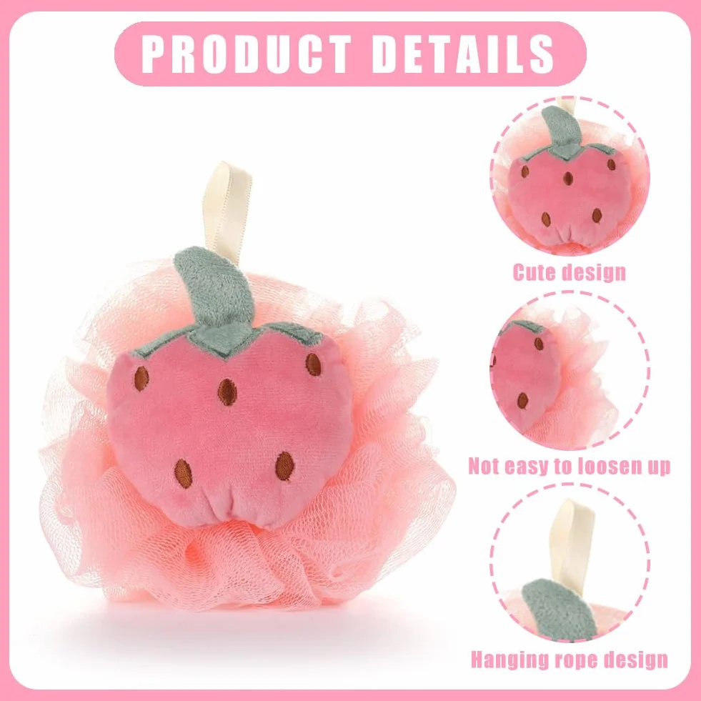Lot de 2 éponges de bain pour enfants en forme de fruits douces exfoliantes