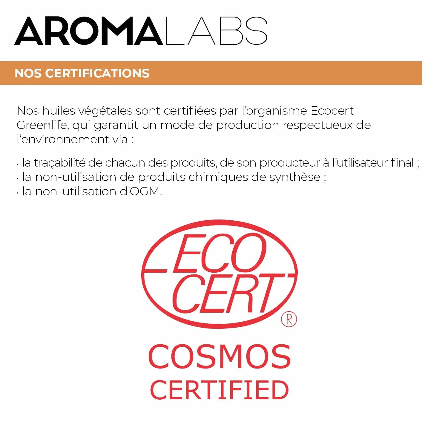 Huile Végétale Vierge Certifiée Cosmos Calophylle Inophyle BIO 50 mL Aroma Labs Made in France