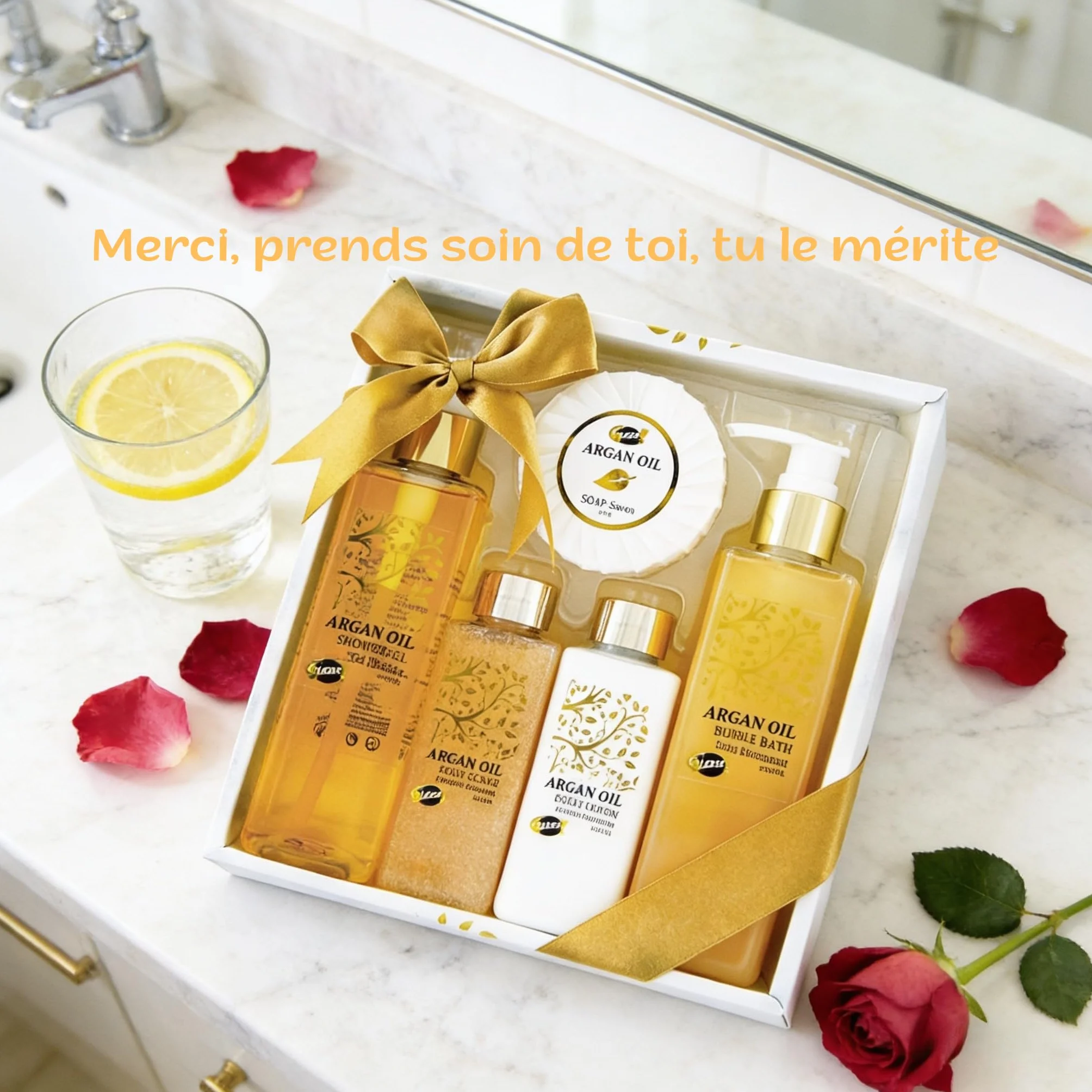 Coffret Bain Argan Parfum Soin Relaxation Cadeau Femme Fête des Mères
