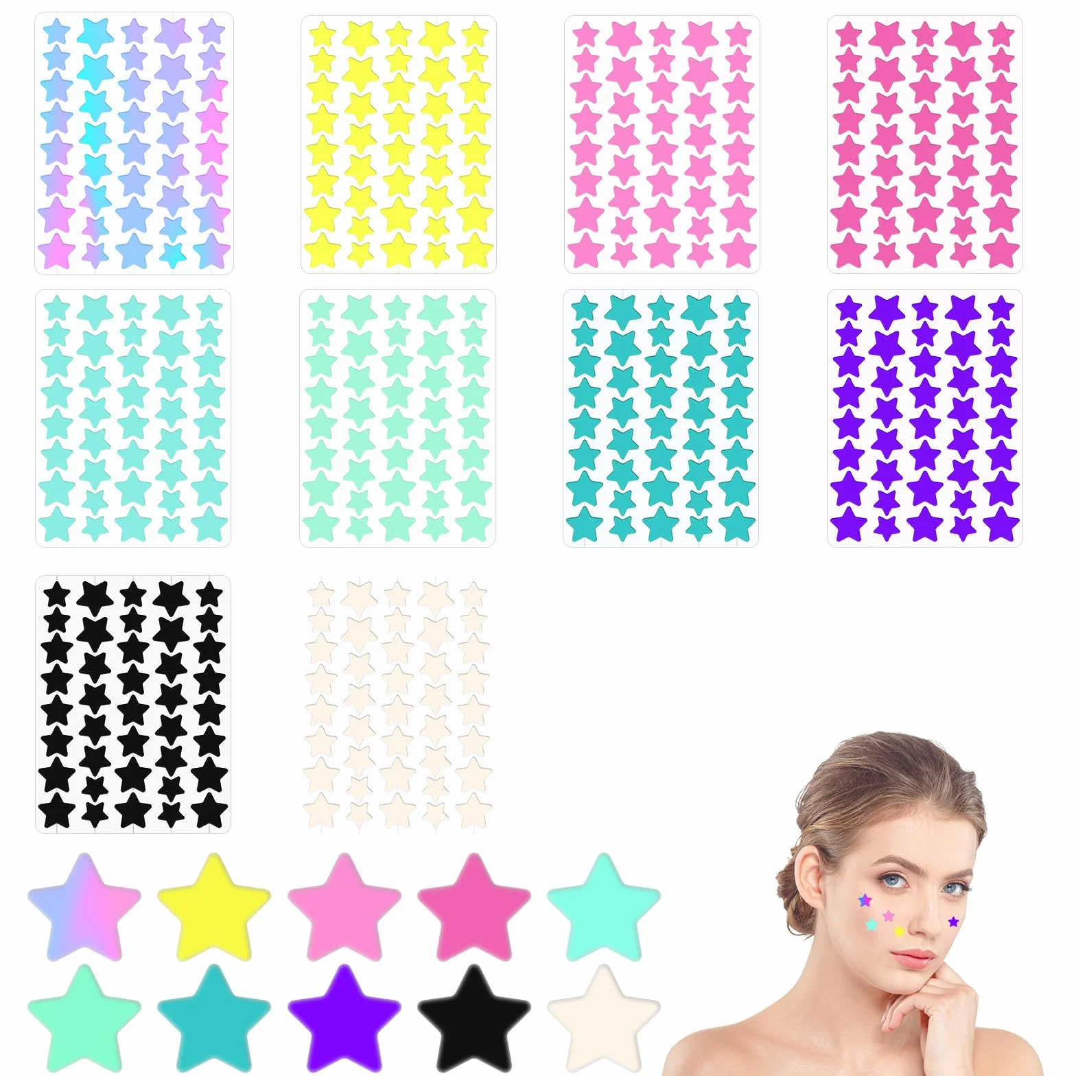 Pimple Patches 400 pièces, Patch Bouton Huile Tea Tree Acide Salicylique Hydrocolloïde Acné Visage