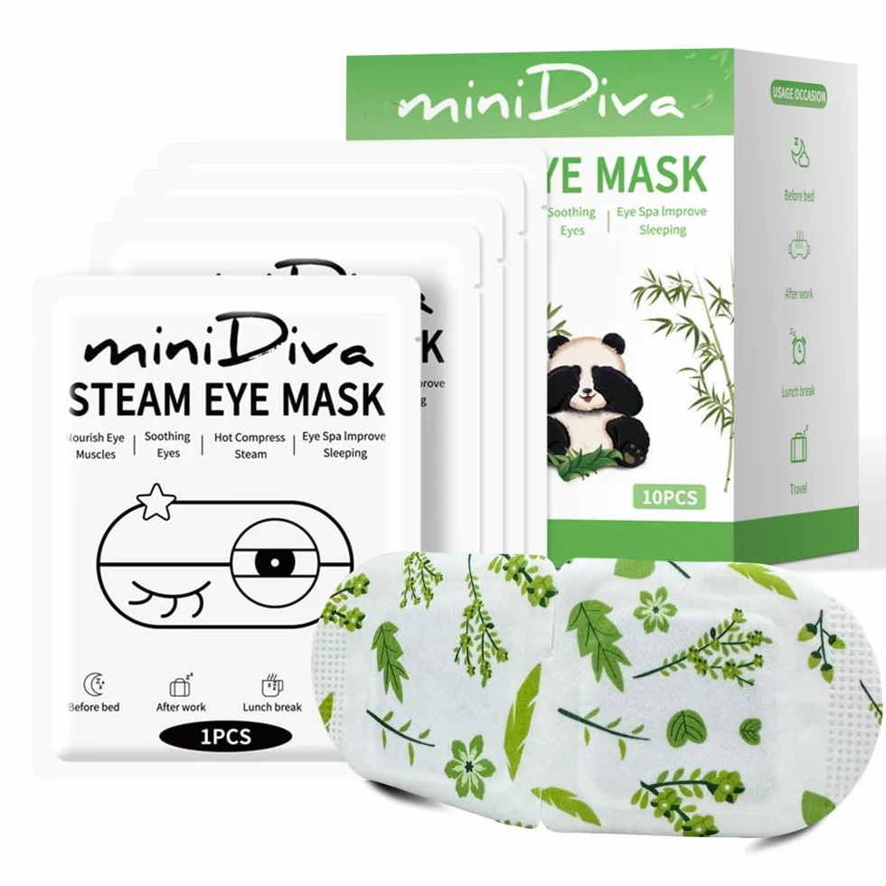 Minidiva Masque Chauffant Yeux 30pcs, Masque à Vapeur Auto-chauffants pour les Yeux Secs et anti Cernes, Chaude Steam Eye Mask Jetable, Relaxant Soulager le Stress et la Fatigue Oculaire (Sans parfum)