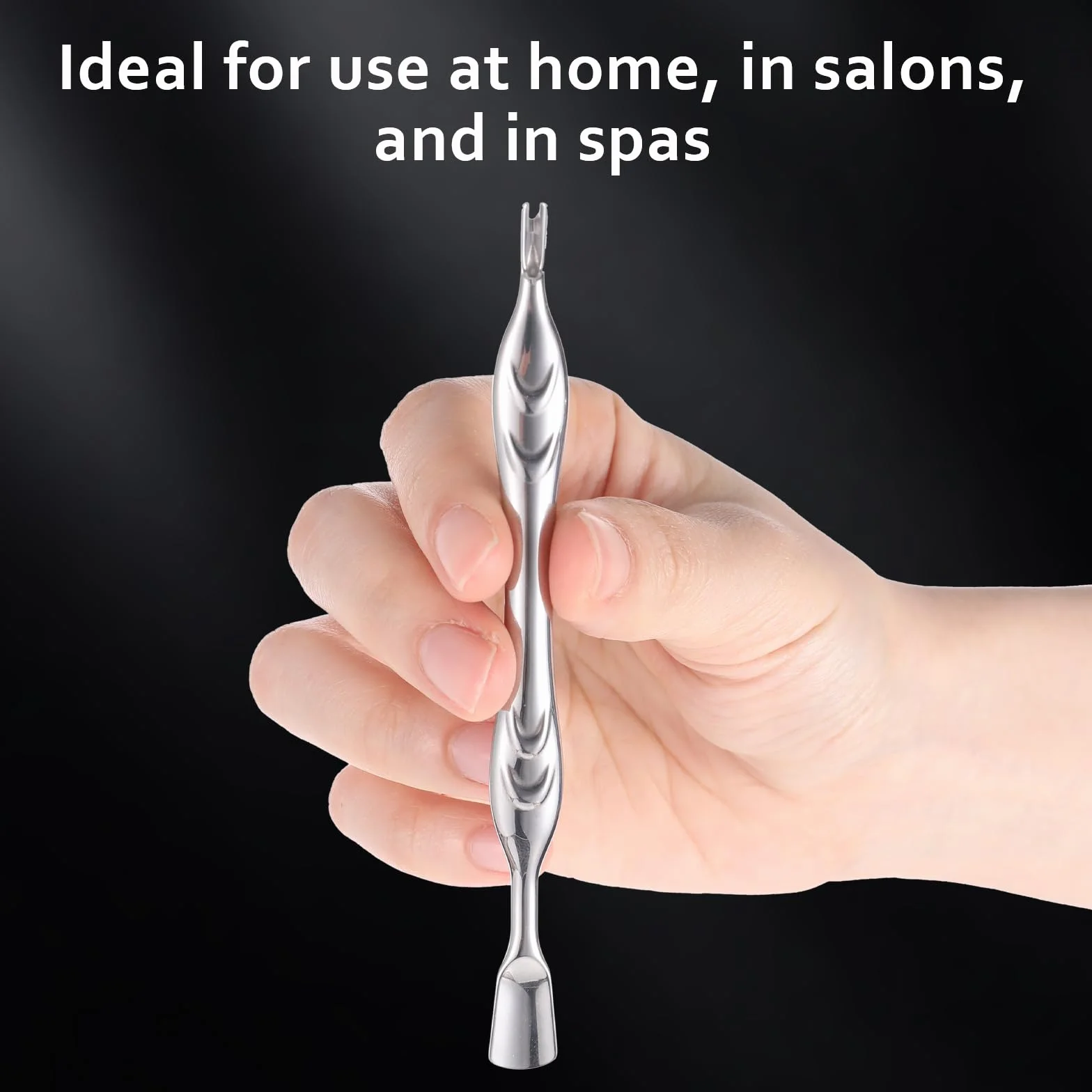 Repousse-cuticules en acier inoxydable 2 en 1, coupe-cuticules double tête, outil de manucure