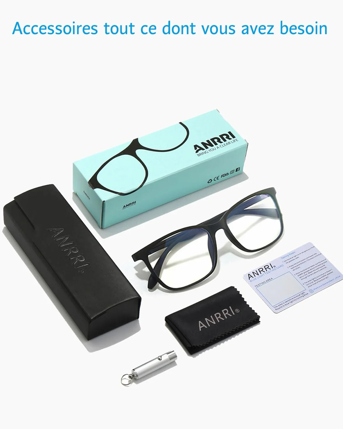 ANRRI lunettes bloquant la lumière bleue Anti-Fatigue oculaire monture légère bleu hommes femmes
