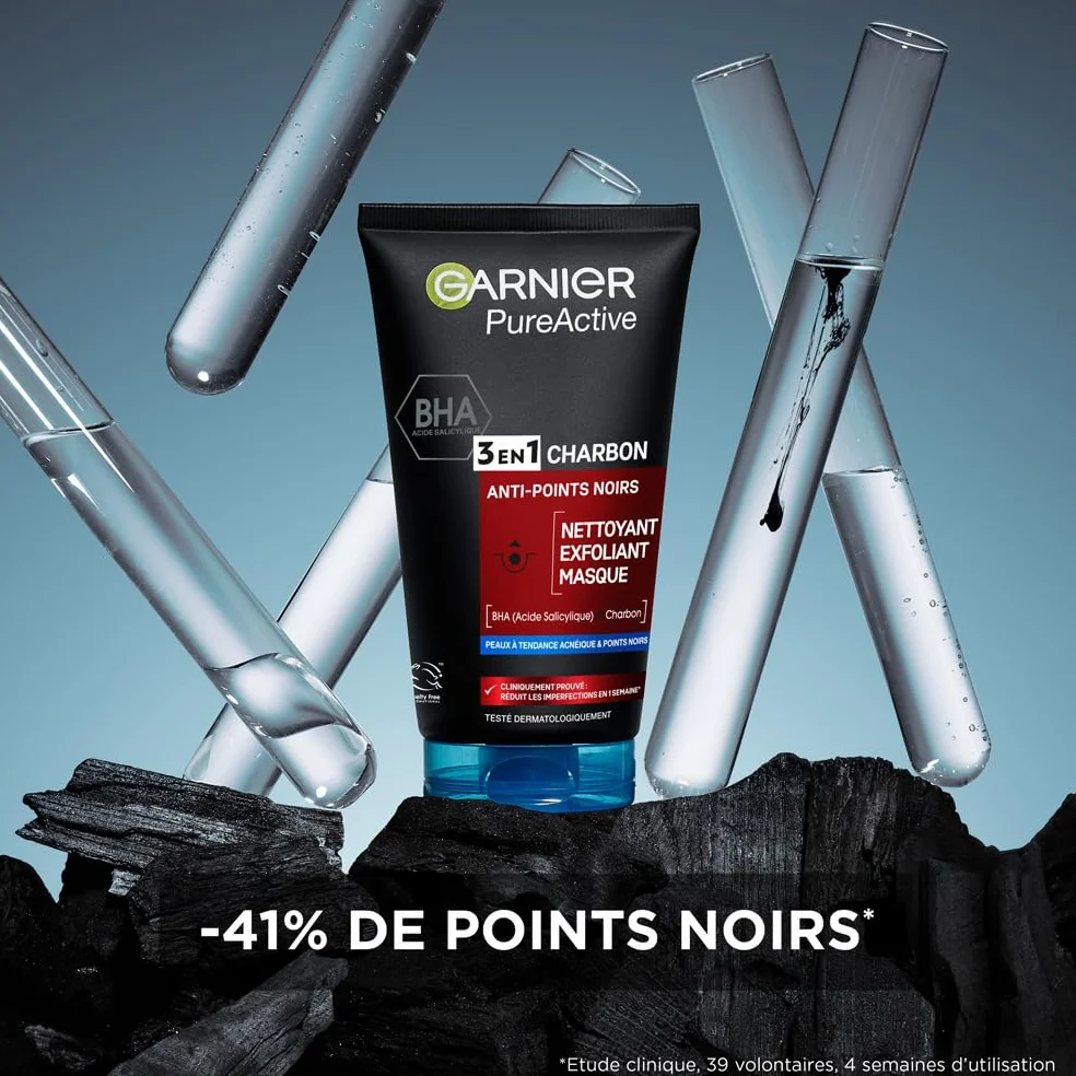 Garnier 3 en 1 anti-points noirs Nettoyant exfoliant masque 150ml