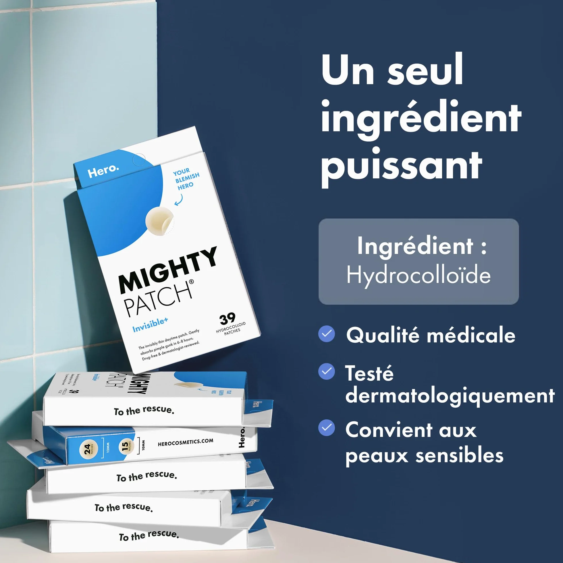 Hero Cosmetics Mighty Patch Invisible+ Patch Bouton Jour 39 Patchs Hydrocolloïde