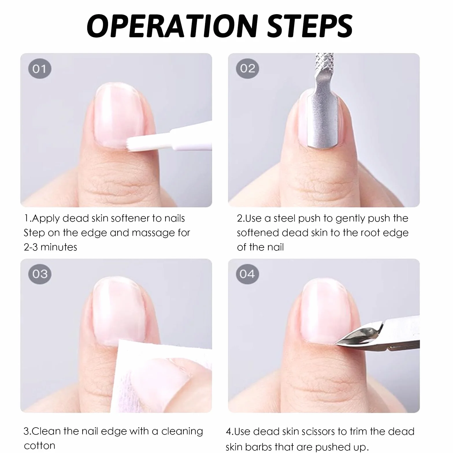Pinces à Cuticules Acier Inoxydable Professionnel Ciseaux Ongles Dégradé Rose