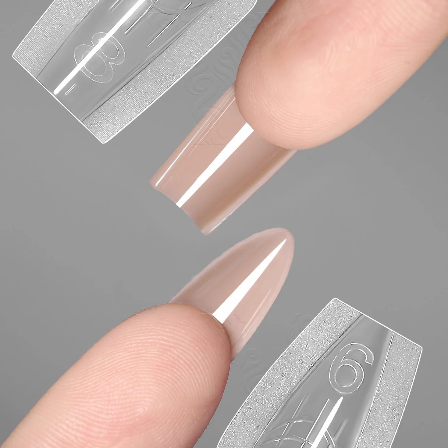 sandwich originaux formes doubles,240ps moule d'ongles pour l'extension rapide des ongles, 15 tailles forme en plastique, outils d'art des ongles de salon(W558-Almond)