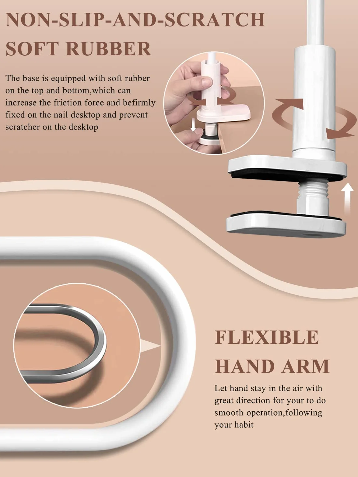 Yokilly Main d Entrainement Pour Ongle,Silicone Main D'entrainement Manucure Avec 200 Faux Ongles,Professionnels Flexible Réglables Modèle Main Femelle Pour Ongle (Mains Le Brun)