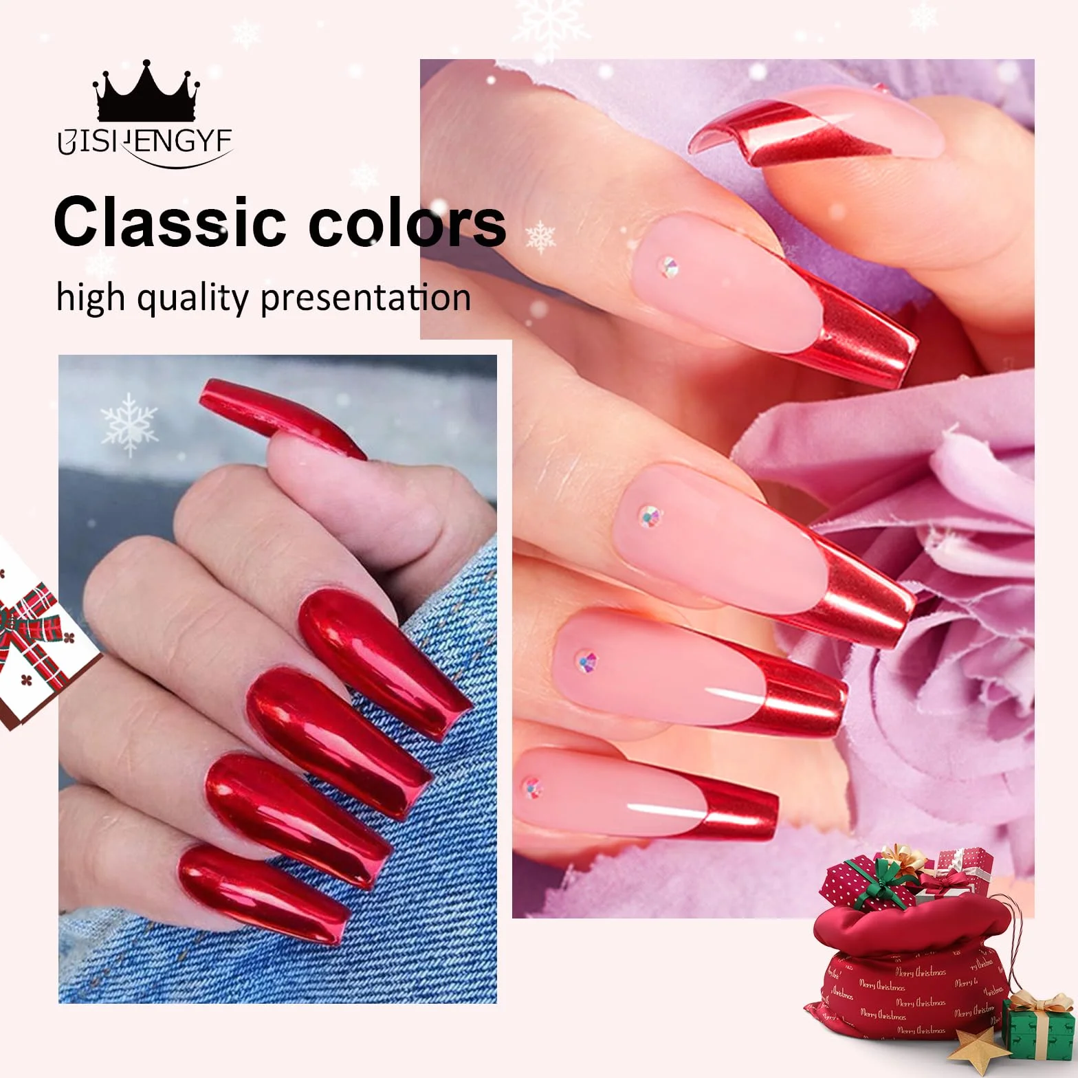 Poudre Chrome Ongle Rouge – Poudre Chromée Effet Miroir pour Ongles Nail Art