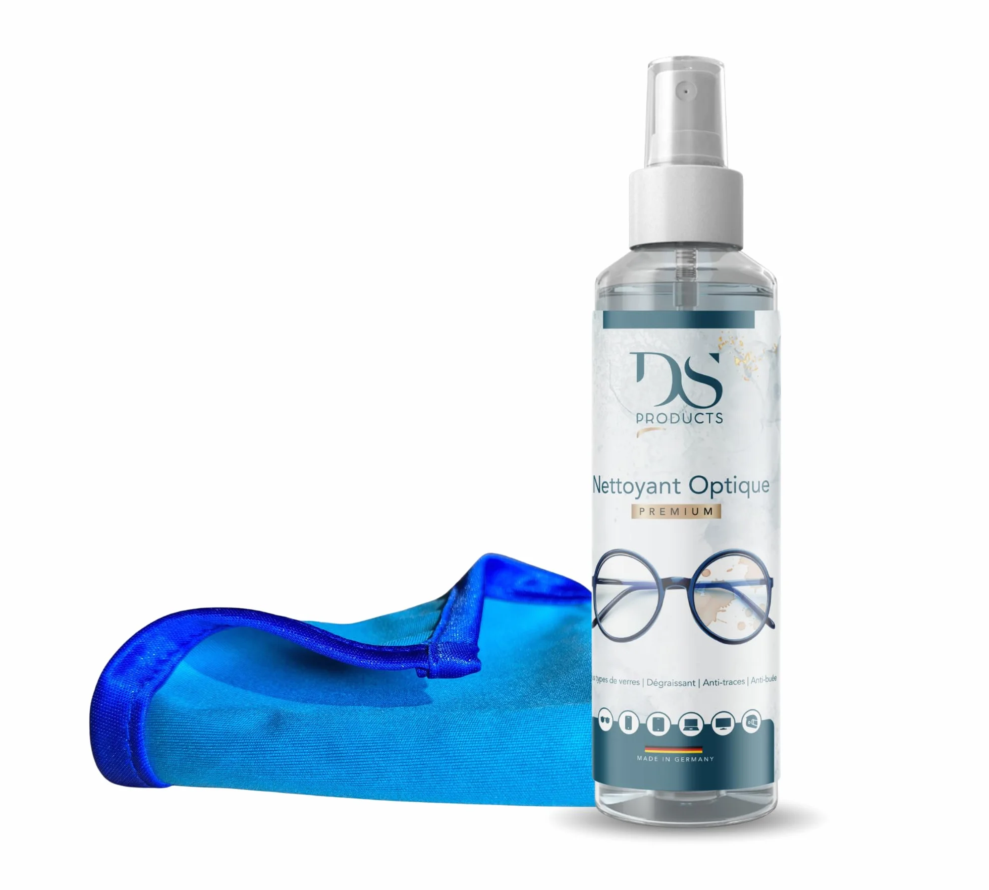 Spray Nettoyant Verre Anti-Buée 200ml avec Chiffon Microfibre pour Casque Moto, Lunettes Ski, PC, TV, Ordinateur Portable, Smartphone