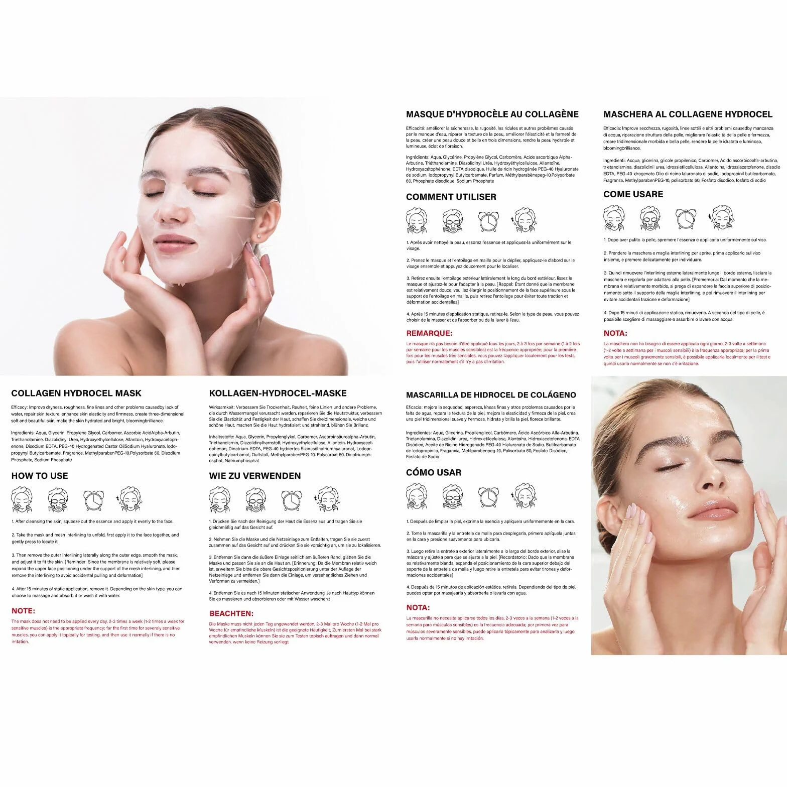Masques en Feuille Soin Coréen Visage Ingrédients Naturels Hydratation Nourrissants 25ML