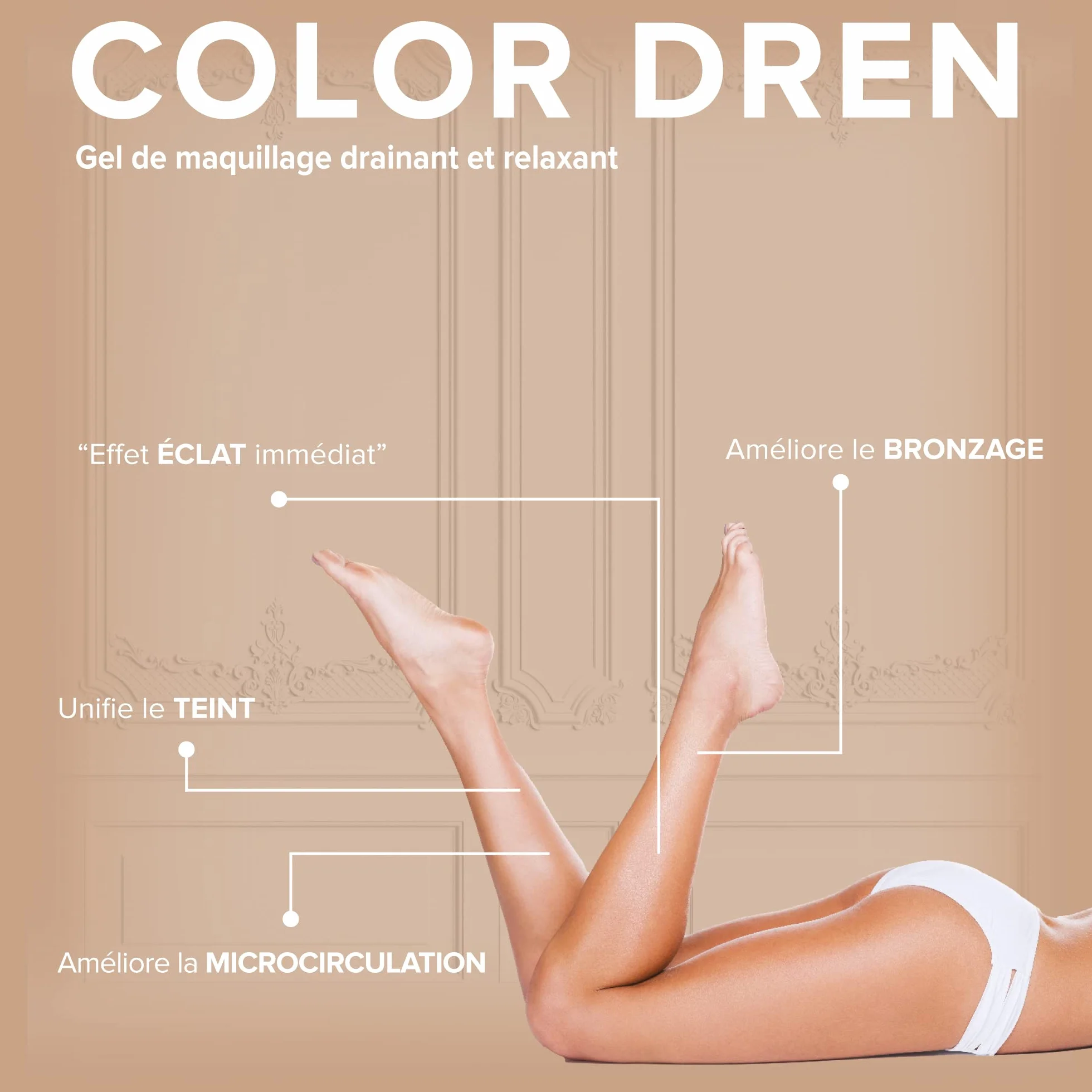E'LIFEXIR Color Dren Maquillage pour Jambes Bronzé Crème Effet Collants Invisibles 150 ml